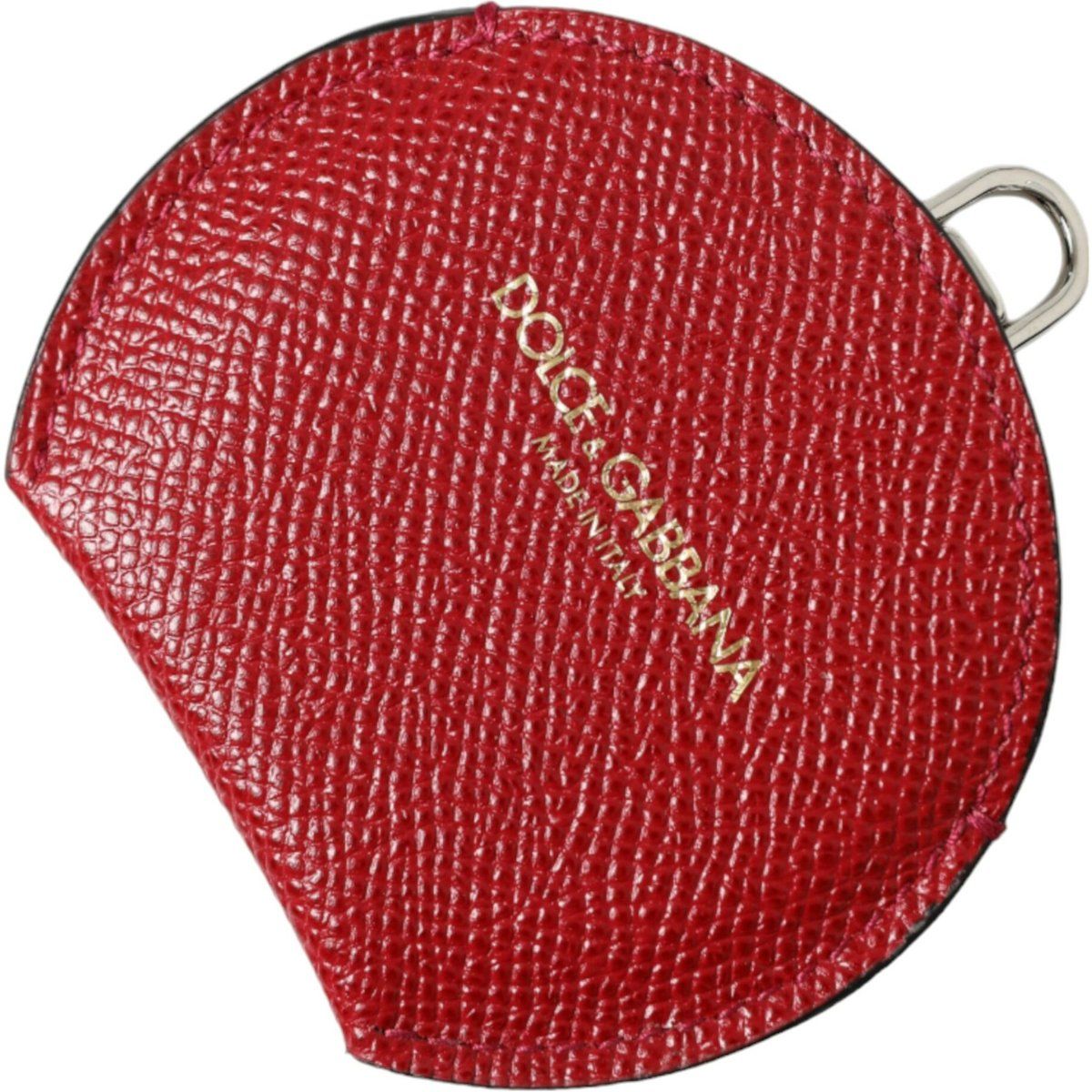 Rotes Leder Runde Münzgeldbörse