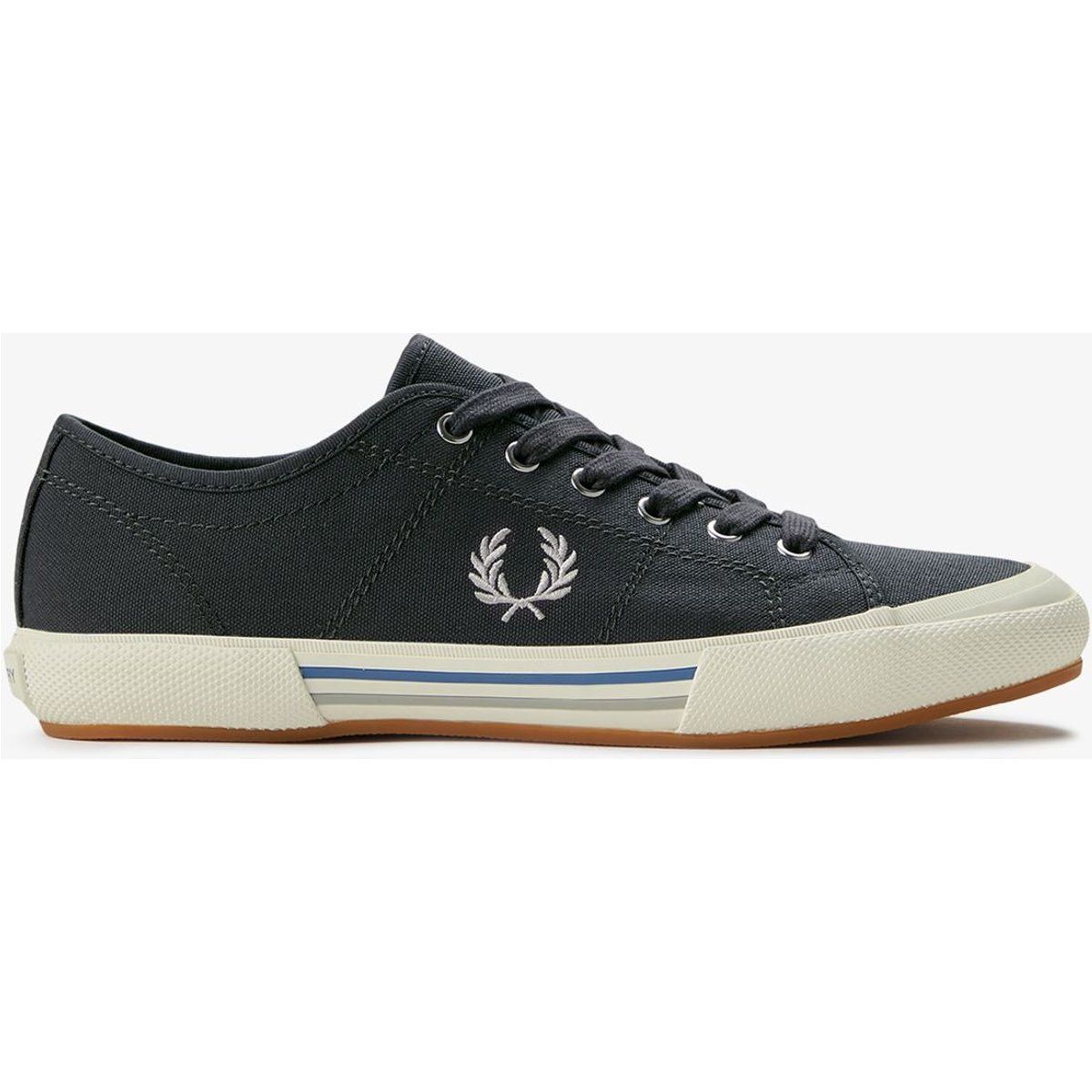Fred Perry B708 Vintage Tennis Canvas Herren Sneaker Ankergrau