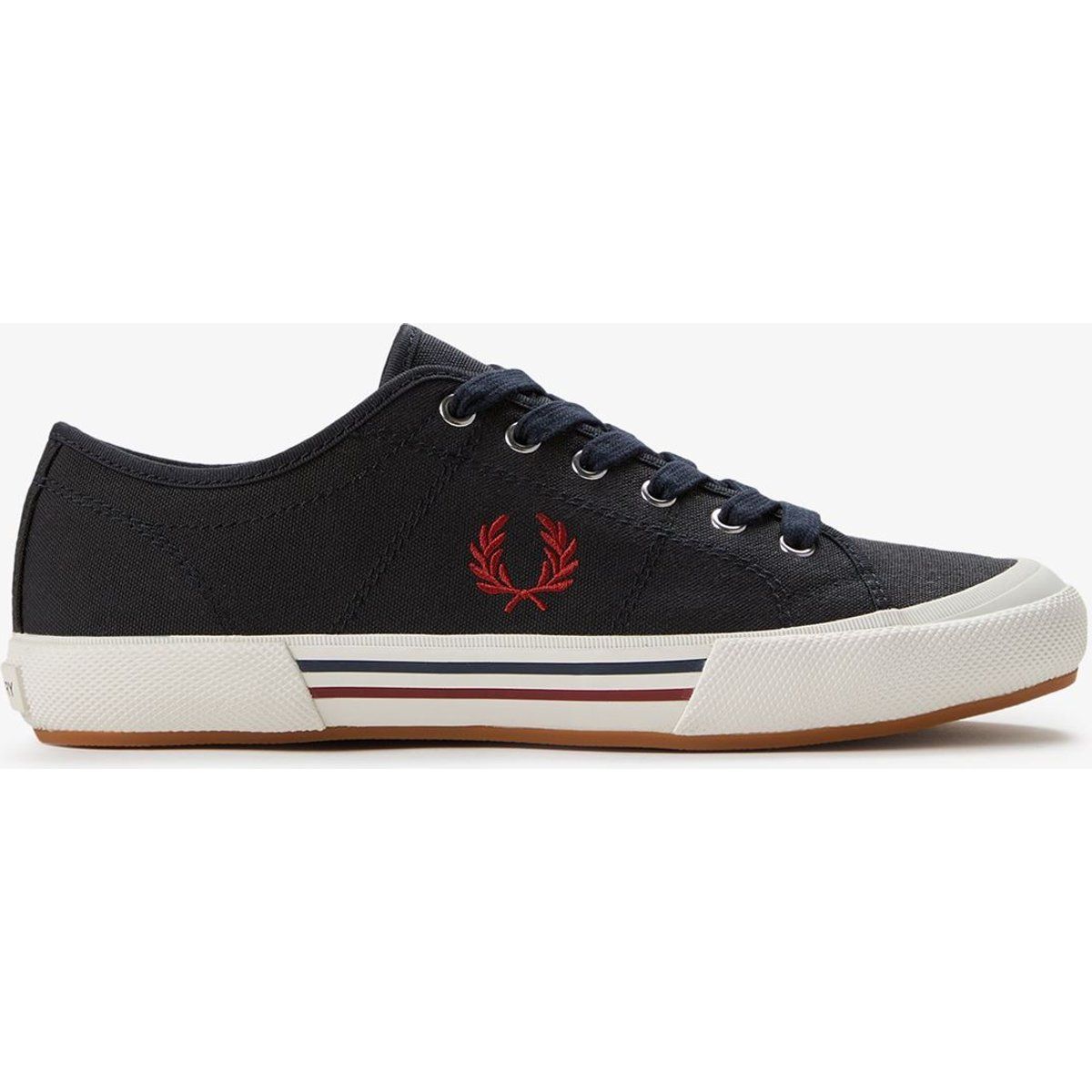 Fred Perry B708 Vintage Tennis Canvas Herren Sneaker Navy/Rot