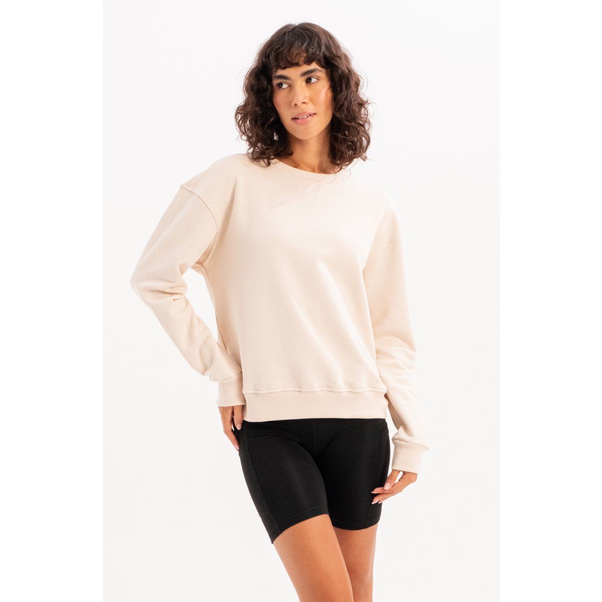 Locker geschnittenes Trainings-Sweatshirt mit Rundhalsausschnitt