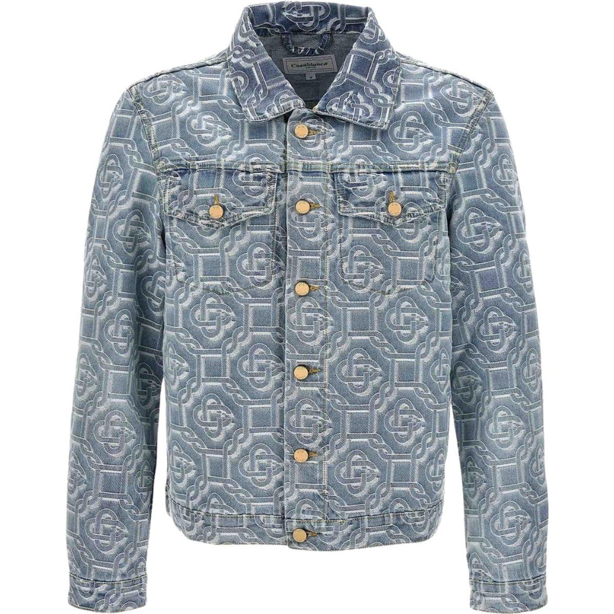 Klassische Monogramm Jeansjacke aus gebleichtem Denim