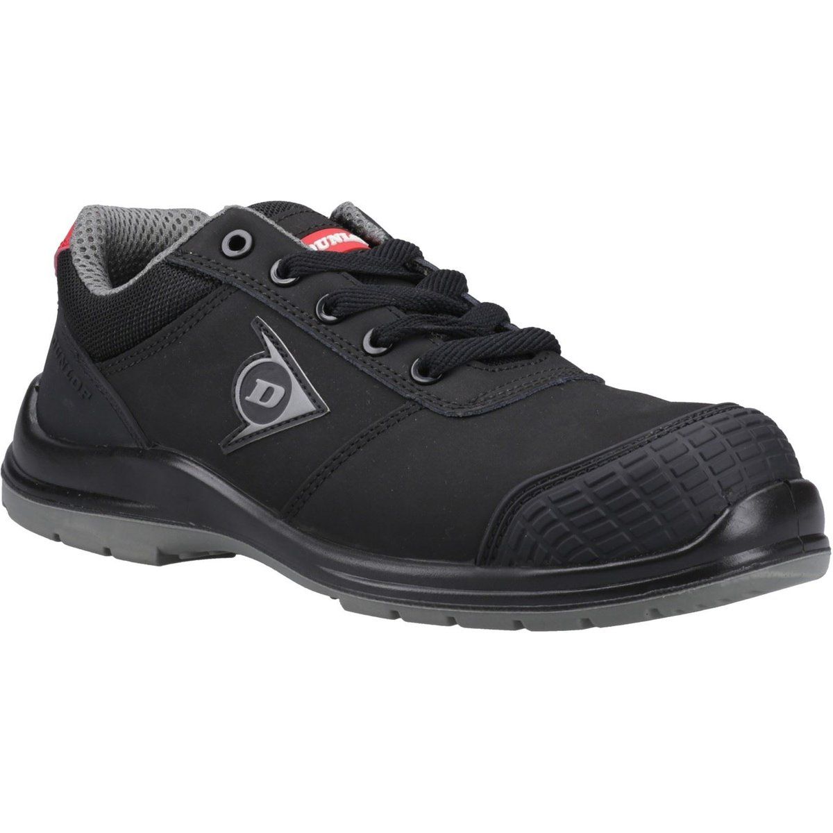 Dunlop First One Adv-Evo Niedrig Nubuk Herren Schwarz/Rot Sicherheitsschuhe