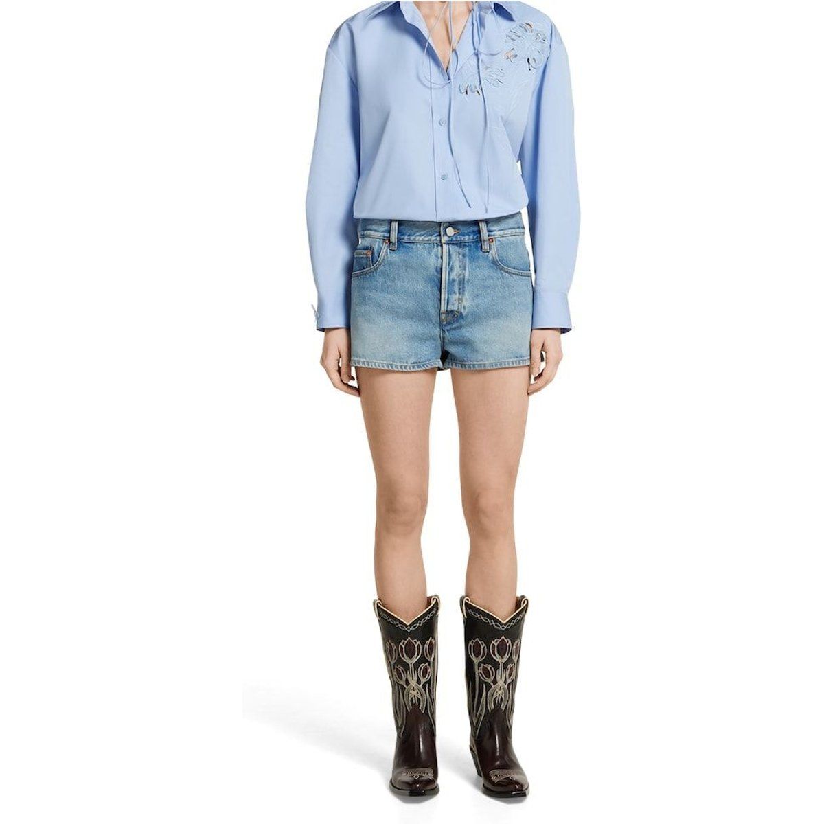 Jeansshorts mit verwaschener Optik