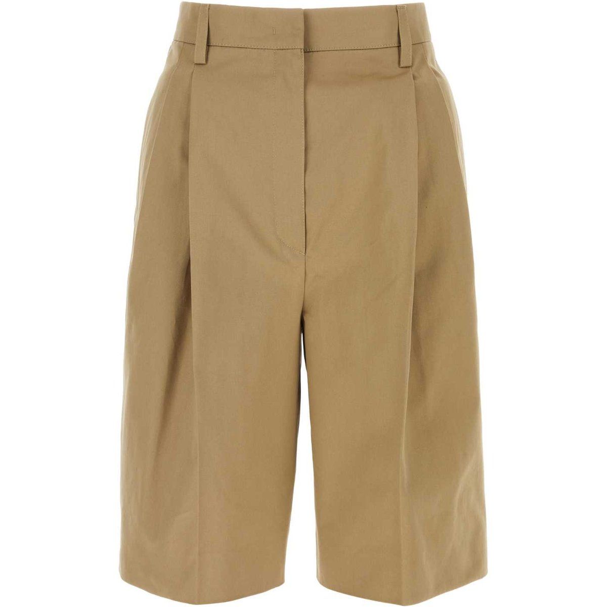 Hochtaillierte Bermuda-Shorts mit Falten