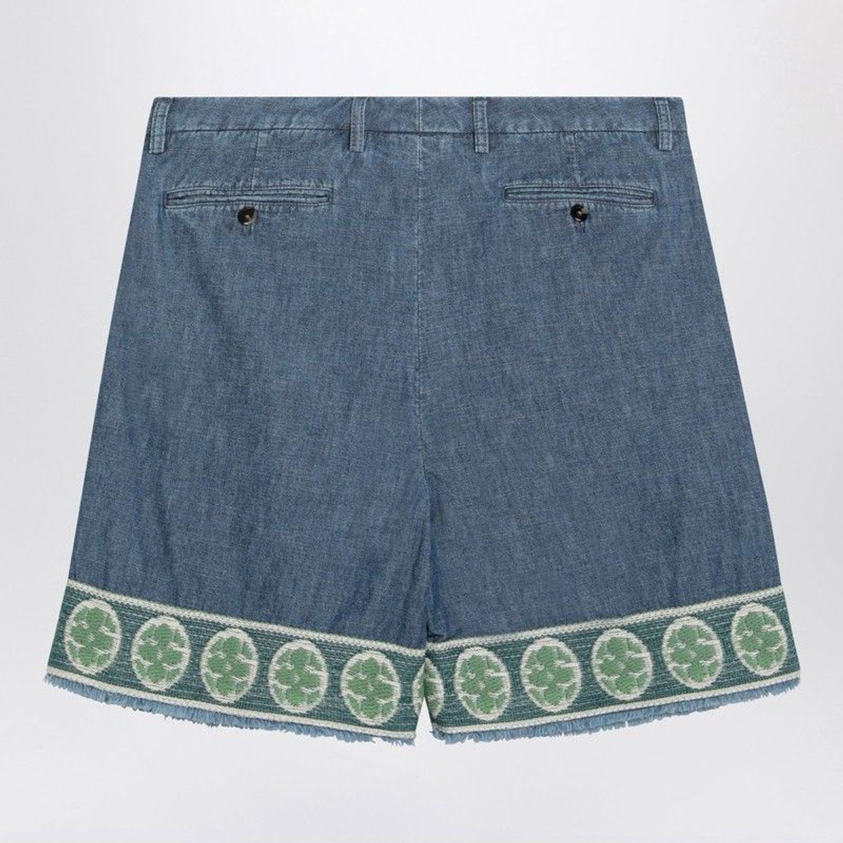 Denim Bermuda-Shorts mit Jacquard-Besatz