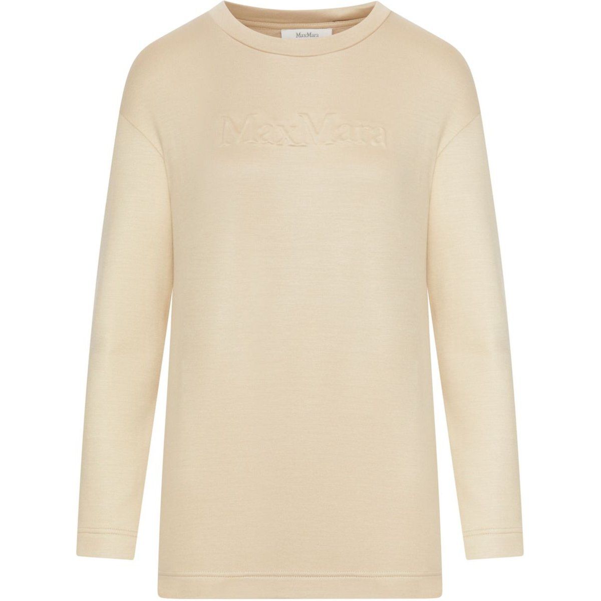 Baumwoll-Sweatshirt mit Logo-Prägung und Rundhalsausschnitt