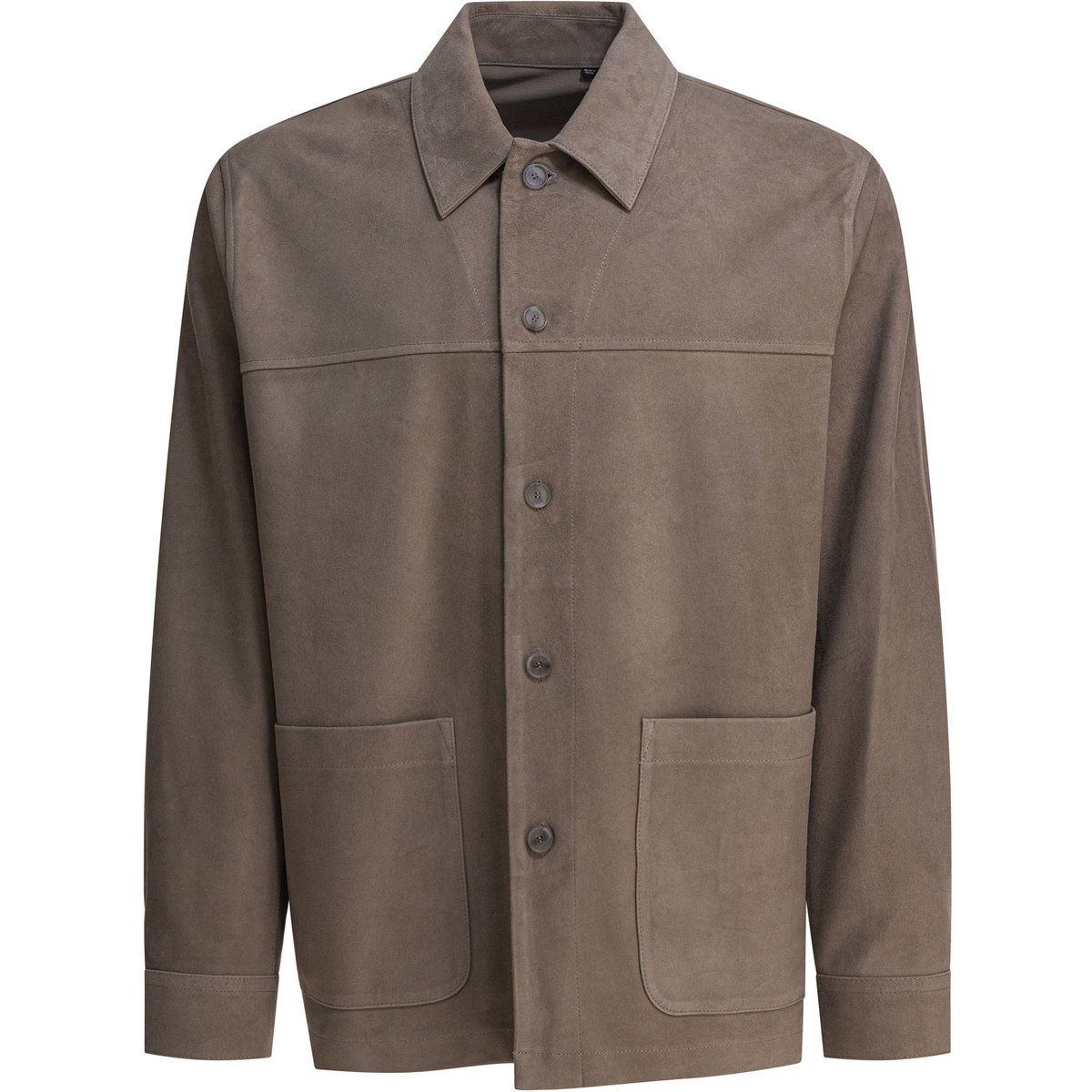 Wildleder Arbeitsjacke mit Knopfleiste