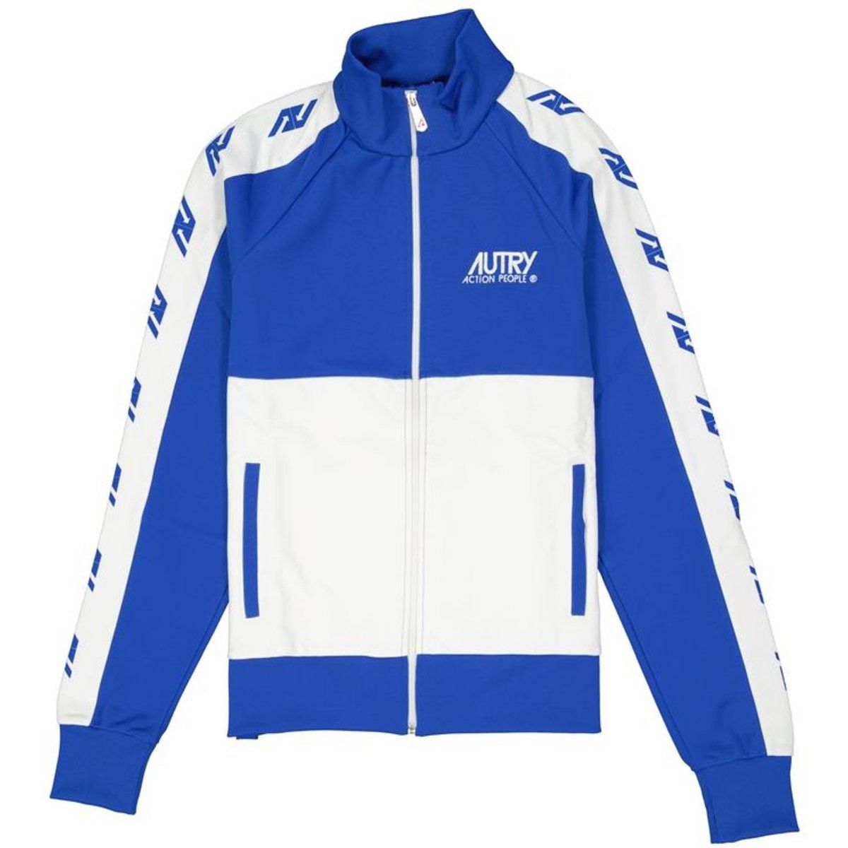 Zweifarbige Trainingsjacke mit Logo-Besatz
