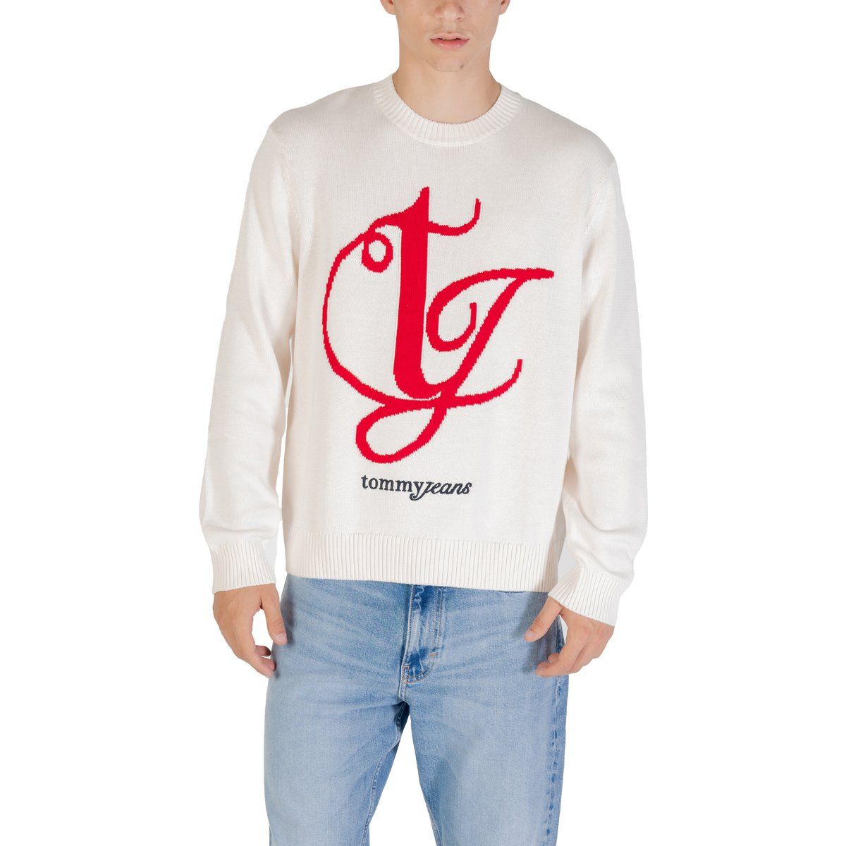 Strickpullover mit Logo und Rundhalsausschnitt
