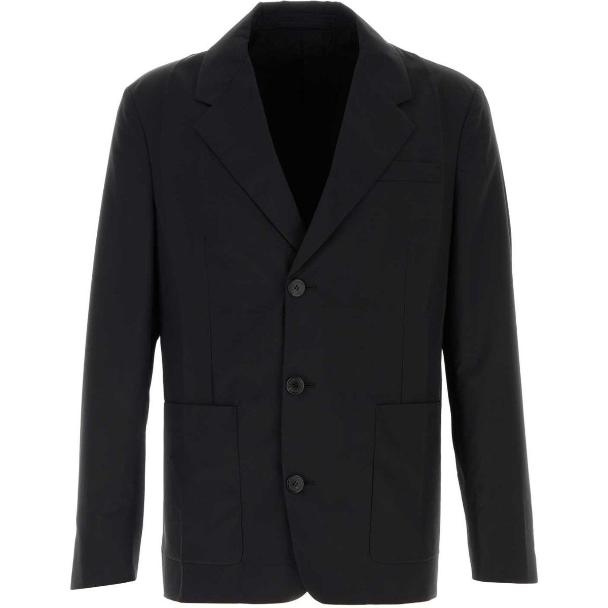 Moderner Blazer aus schwarzer Wollmischung