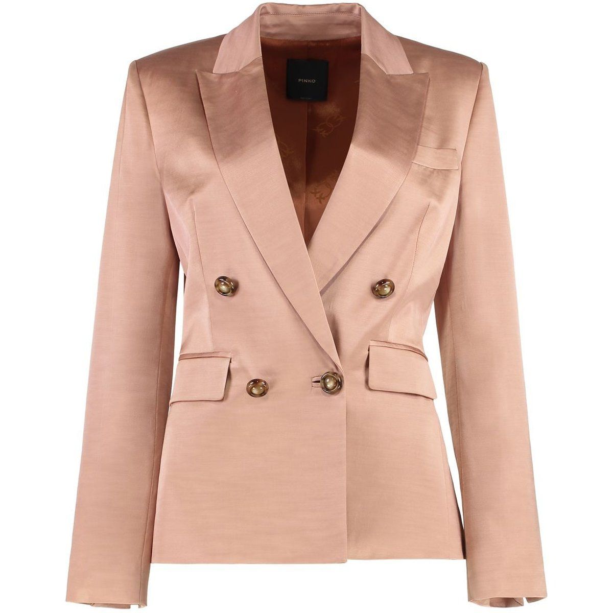 Eleganter doppelreihiger Satinblazer