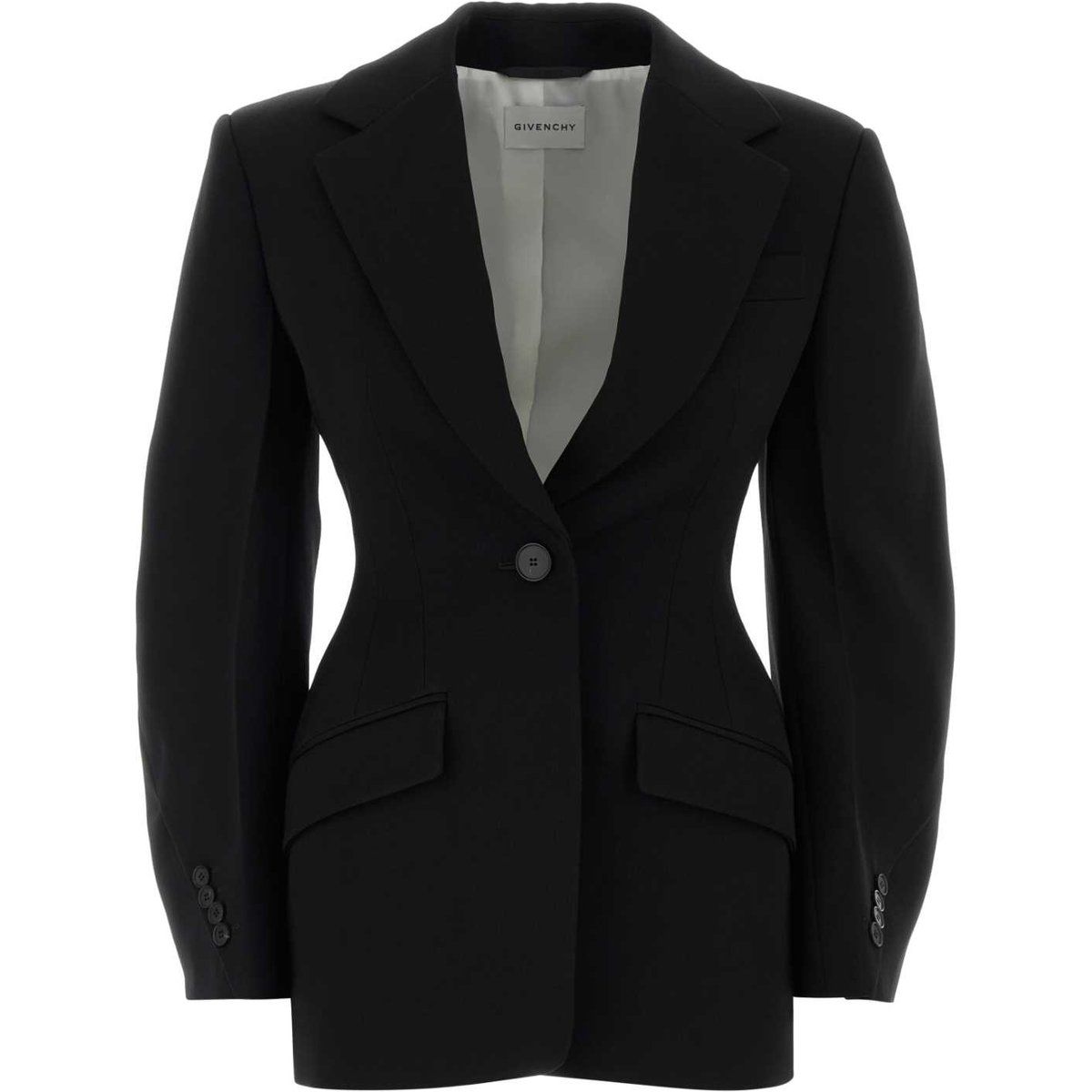 Figurbetonter, einreihiger Wollblazer
