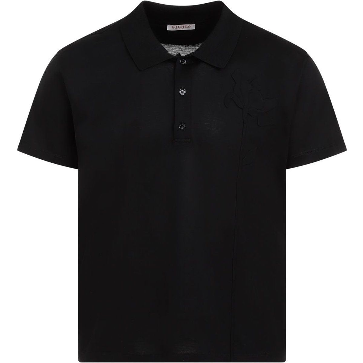 Klassisches schwarzes Baumwoll-Poloshirt