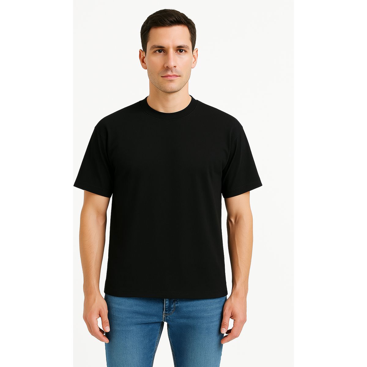 T-Shirt mit Rundhalsausschnitt und Oversize-Passform