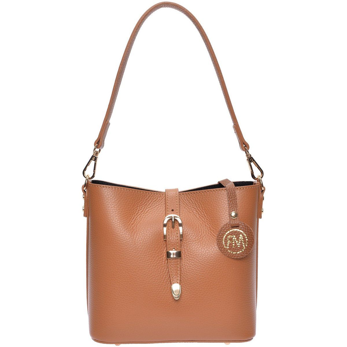 Leder-Beuteltasche mit Schnallendetail