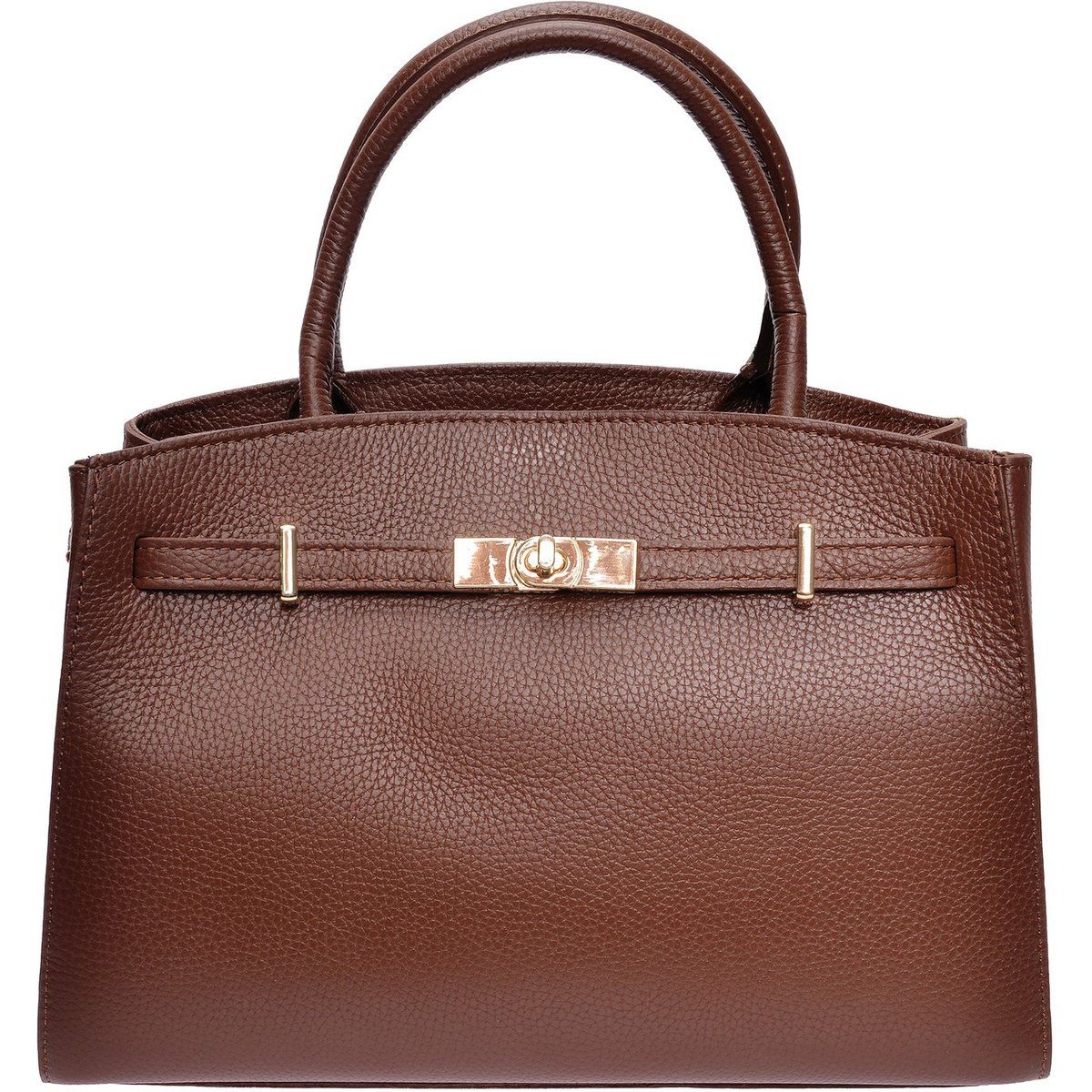 Braune Ledertasche mit Tragegriff