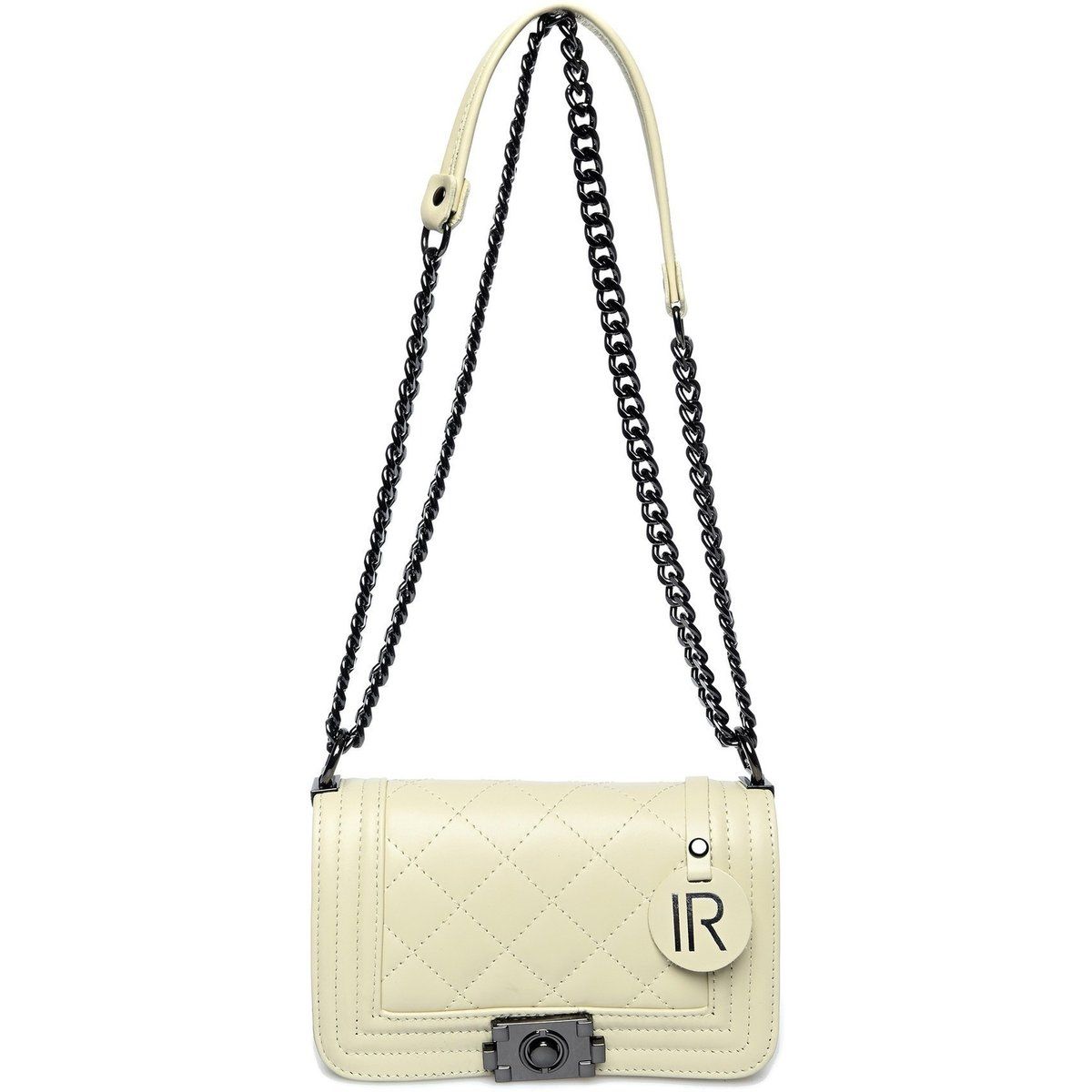 Gesteppte Ledertasche mit Kette