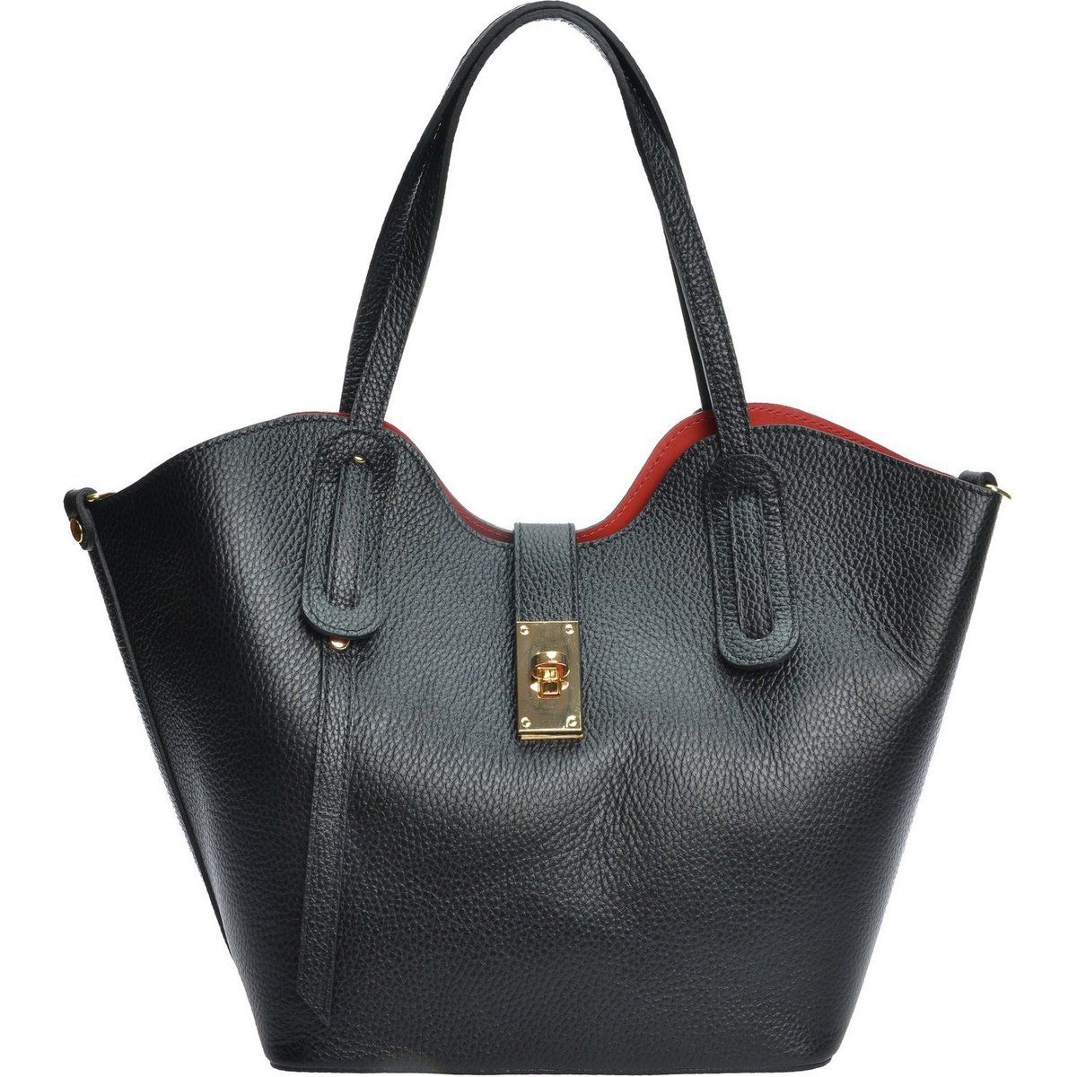 Elegante Leder-Tote-Handtasche mit Schloss