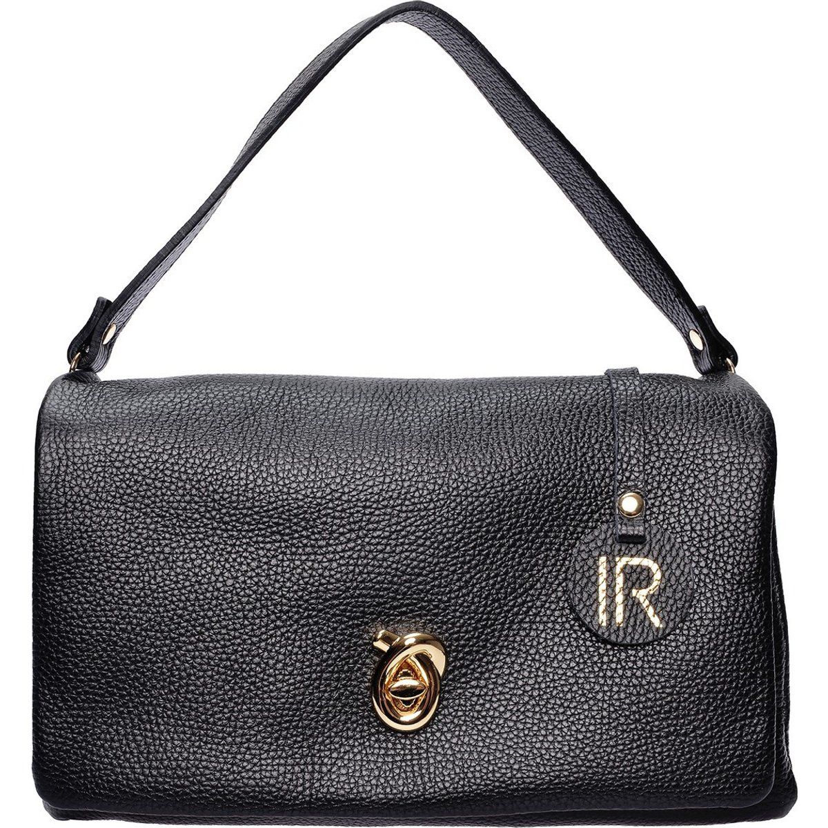 Strukturierte Schultertasche aus Leder