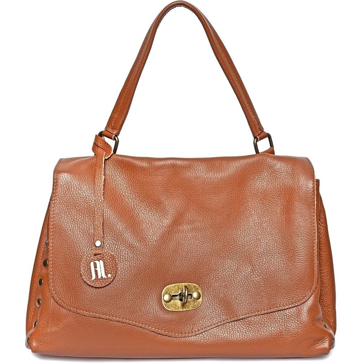 Klassische Ledersatteltasche mit oberem Griff