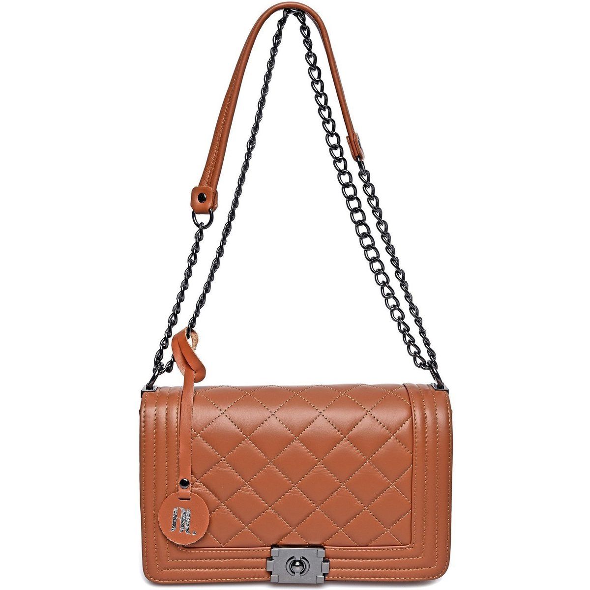 Gesteppte Ledertasche