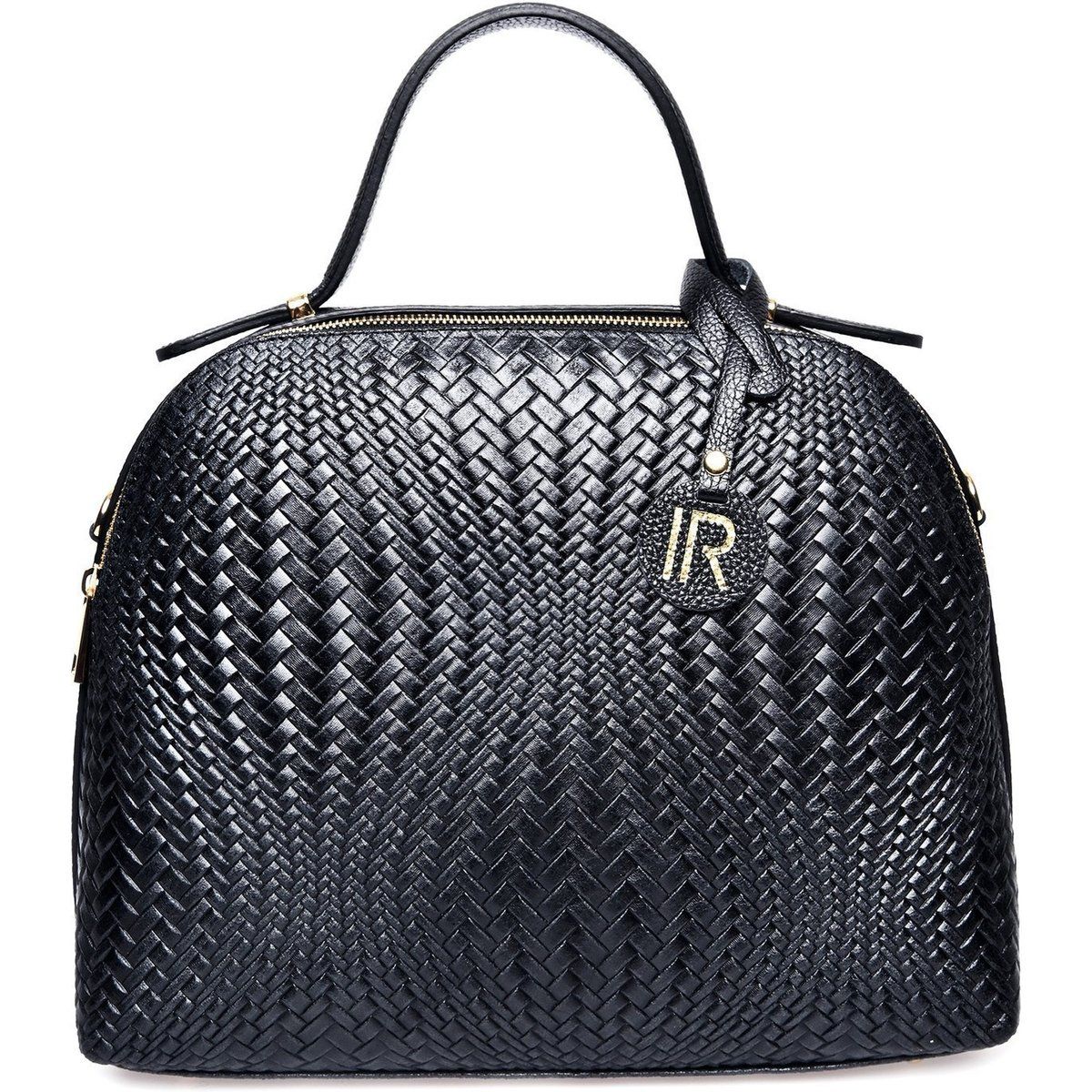 Handtasche aus gewebtem Leder mit Griff