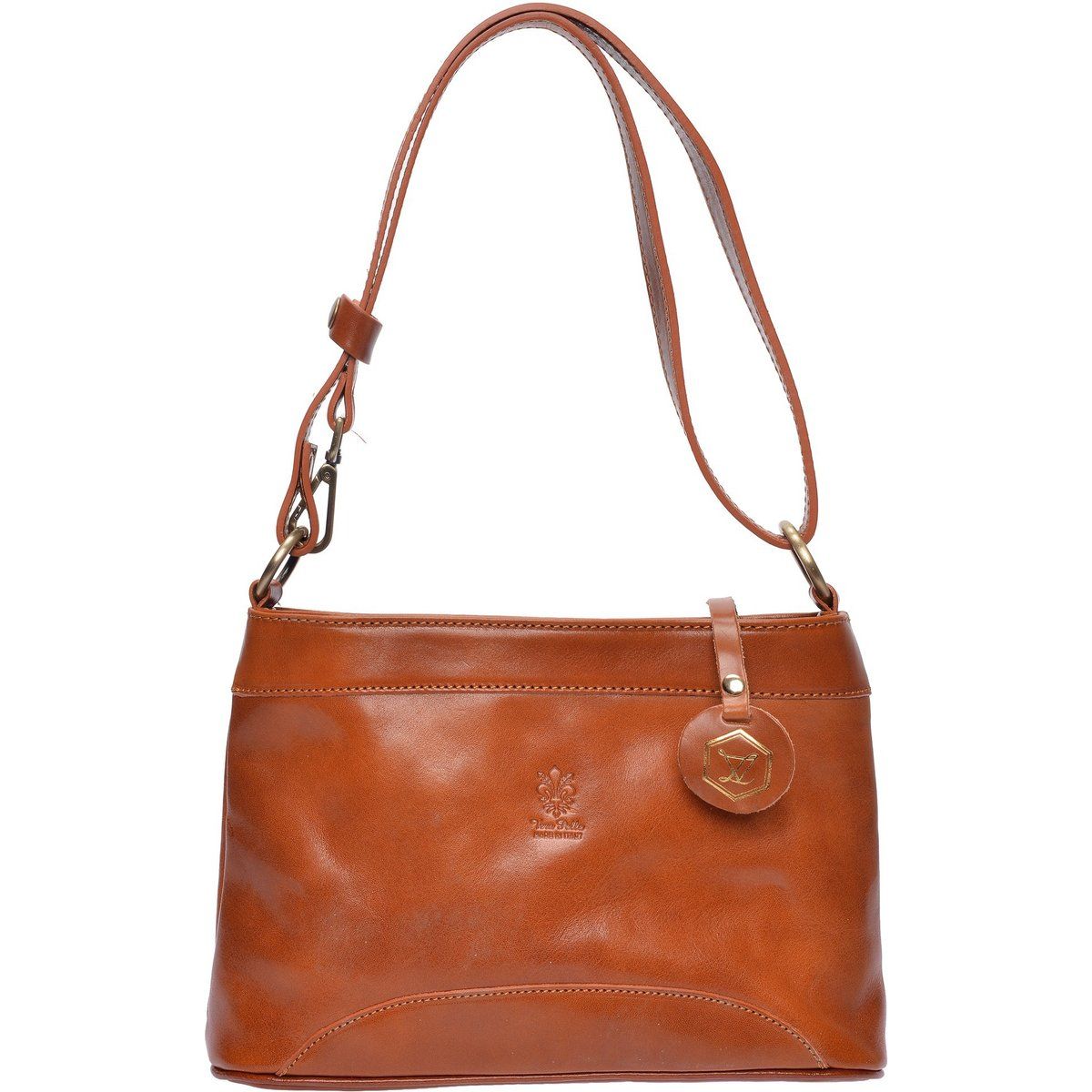Klassische Ledertasche mit Schultergurt
