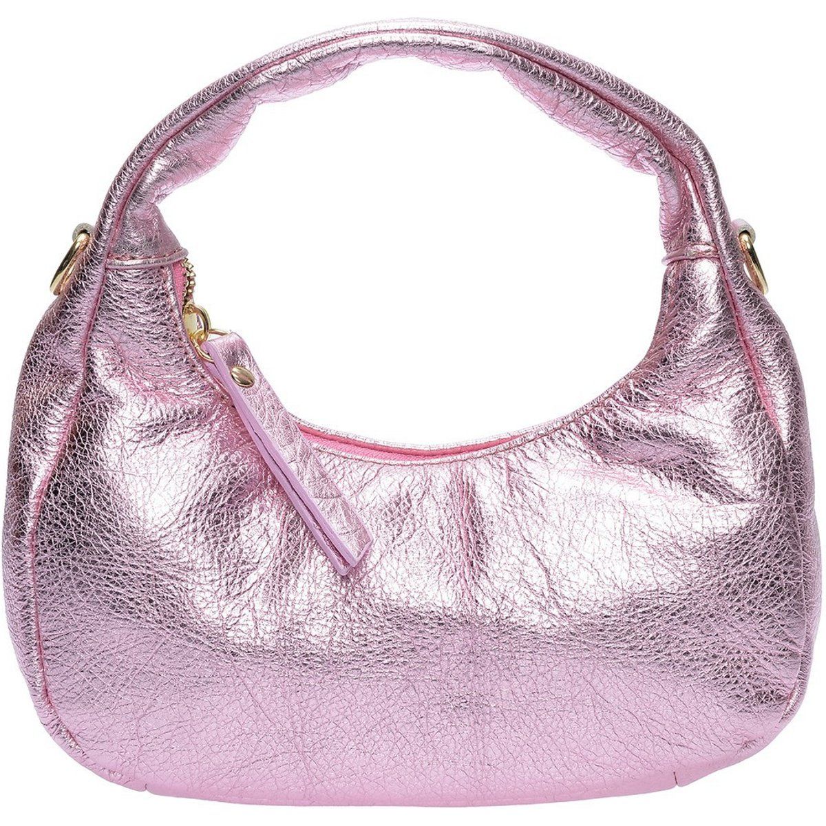 Metallic Leder Schultertasche