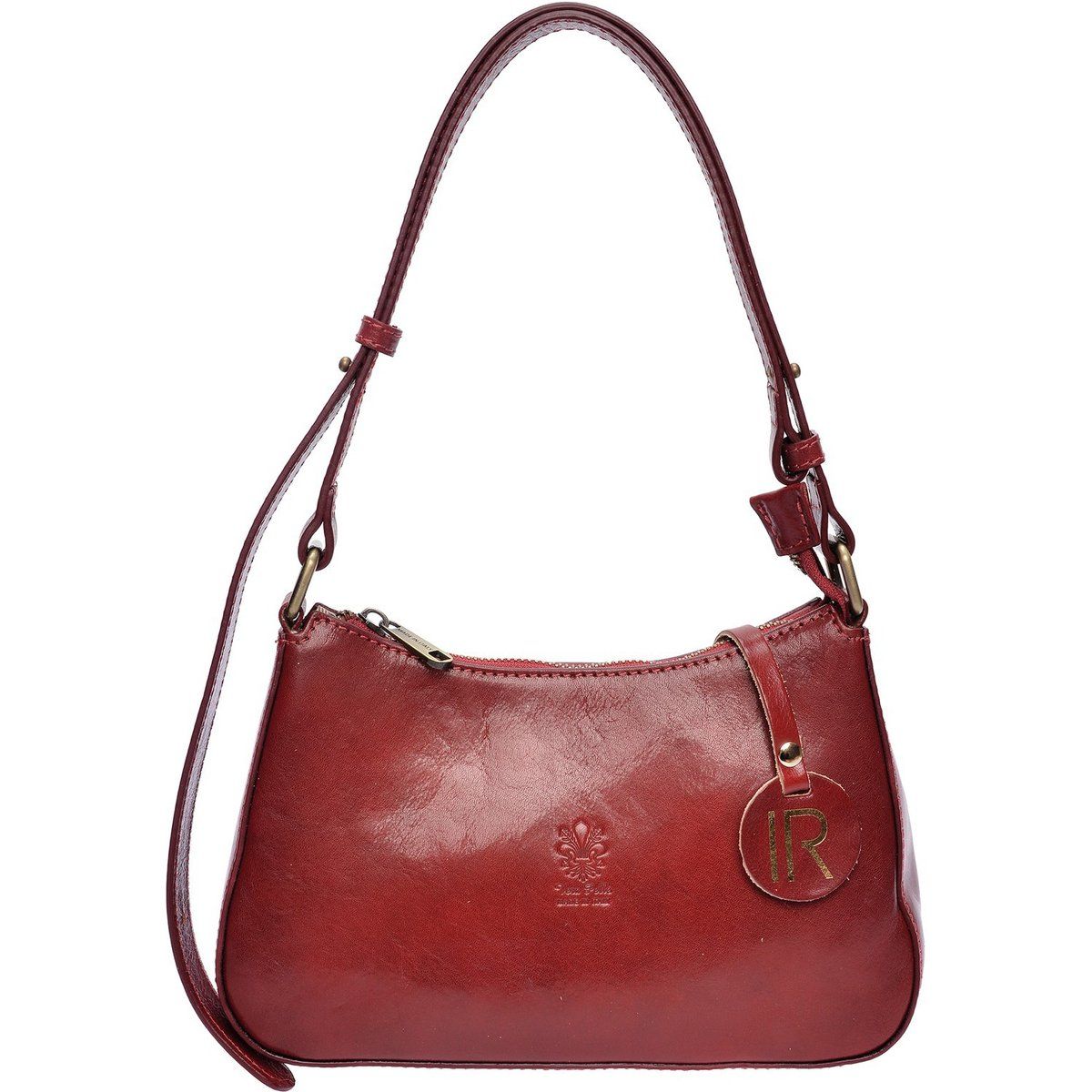 Rote Leder Schulter Baguette Tasche