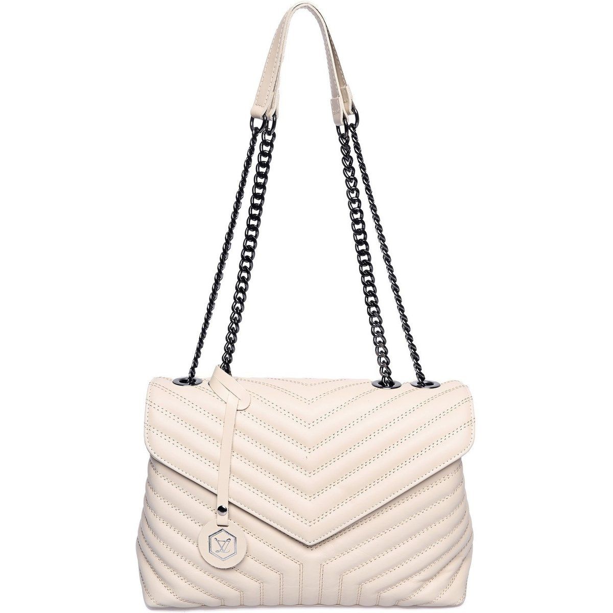 Elegante Gesteppte Leder Schultertasche