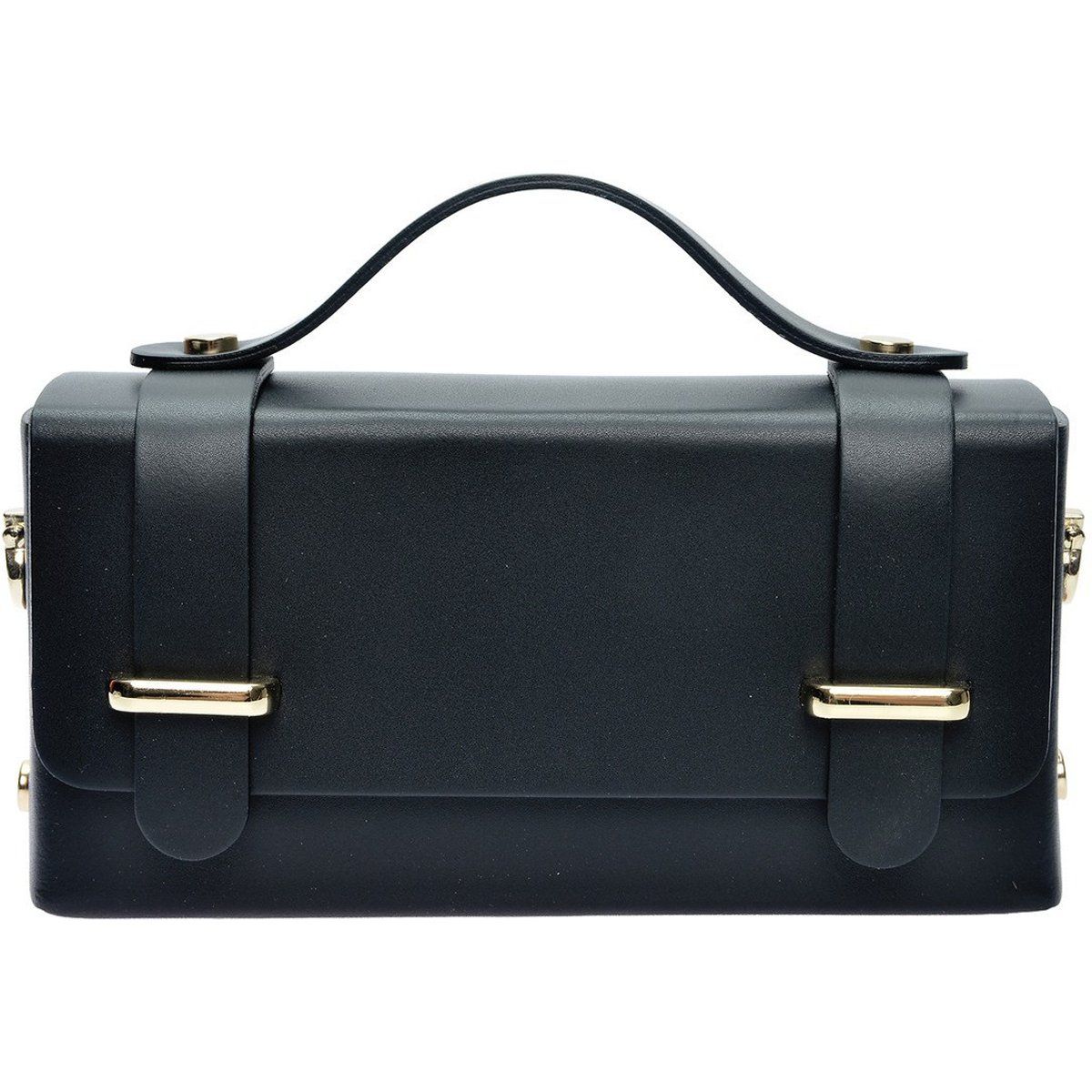 Strukturierte Handtasche mit Ledergriff