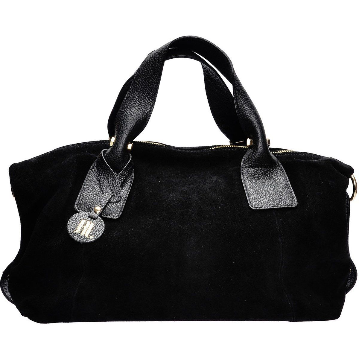 Strukturierte Wildleder Handtasche mit Griff