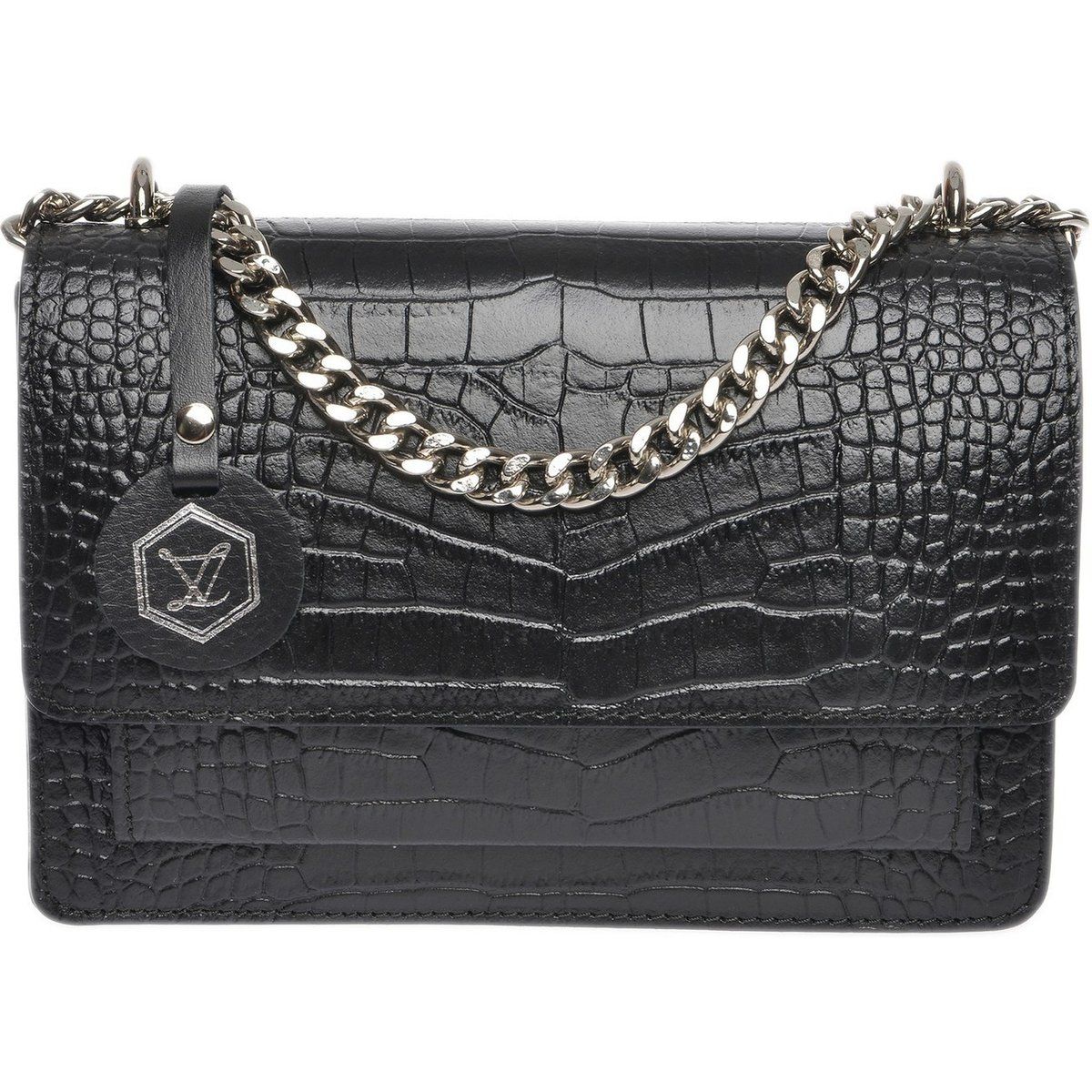 Elegante Schultertasche aus Krokodilleder