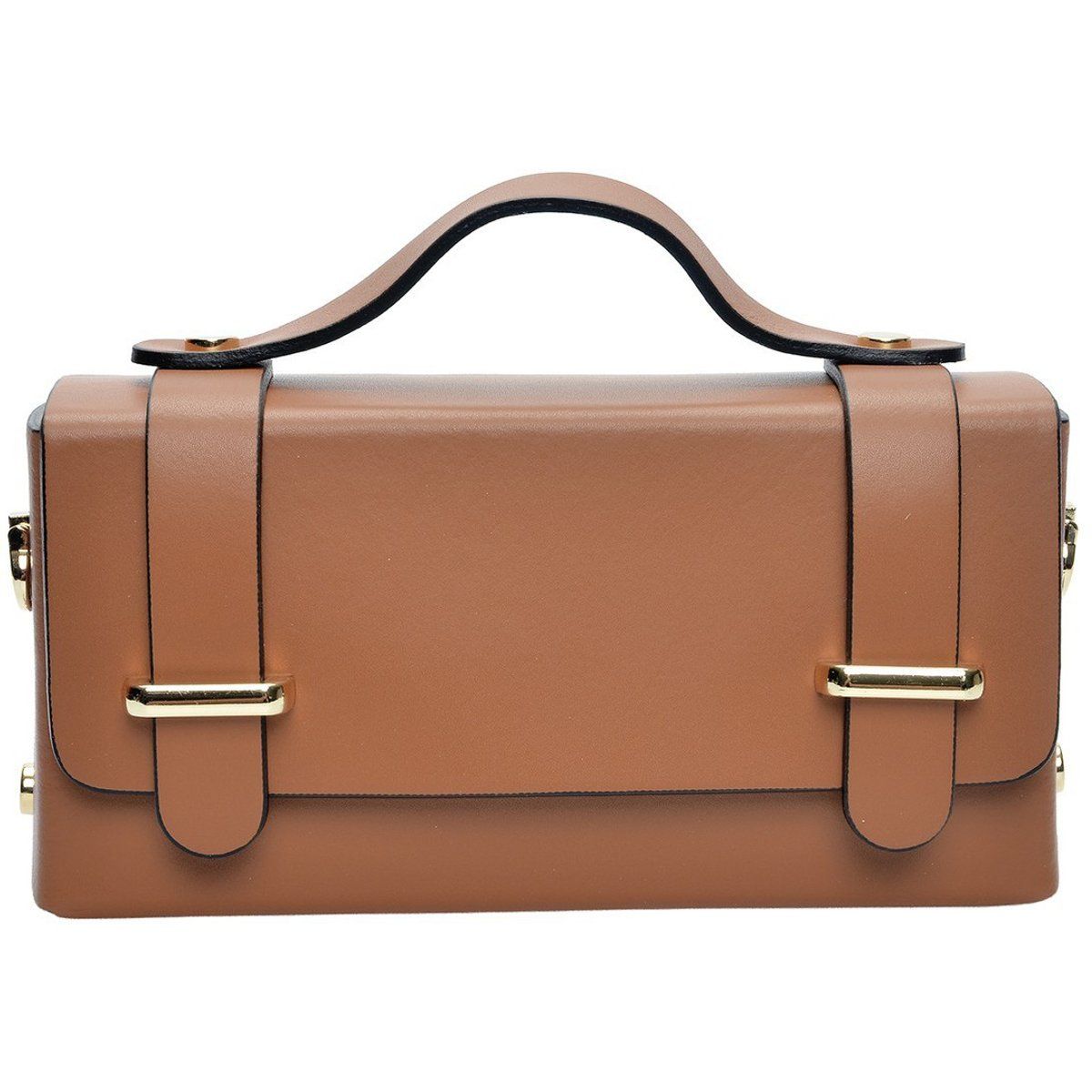 Strukturierte Ledertasche mit Griff