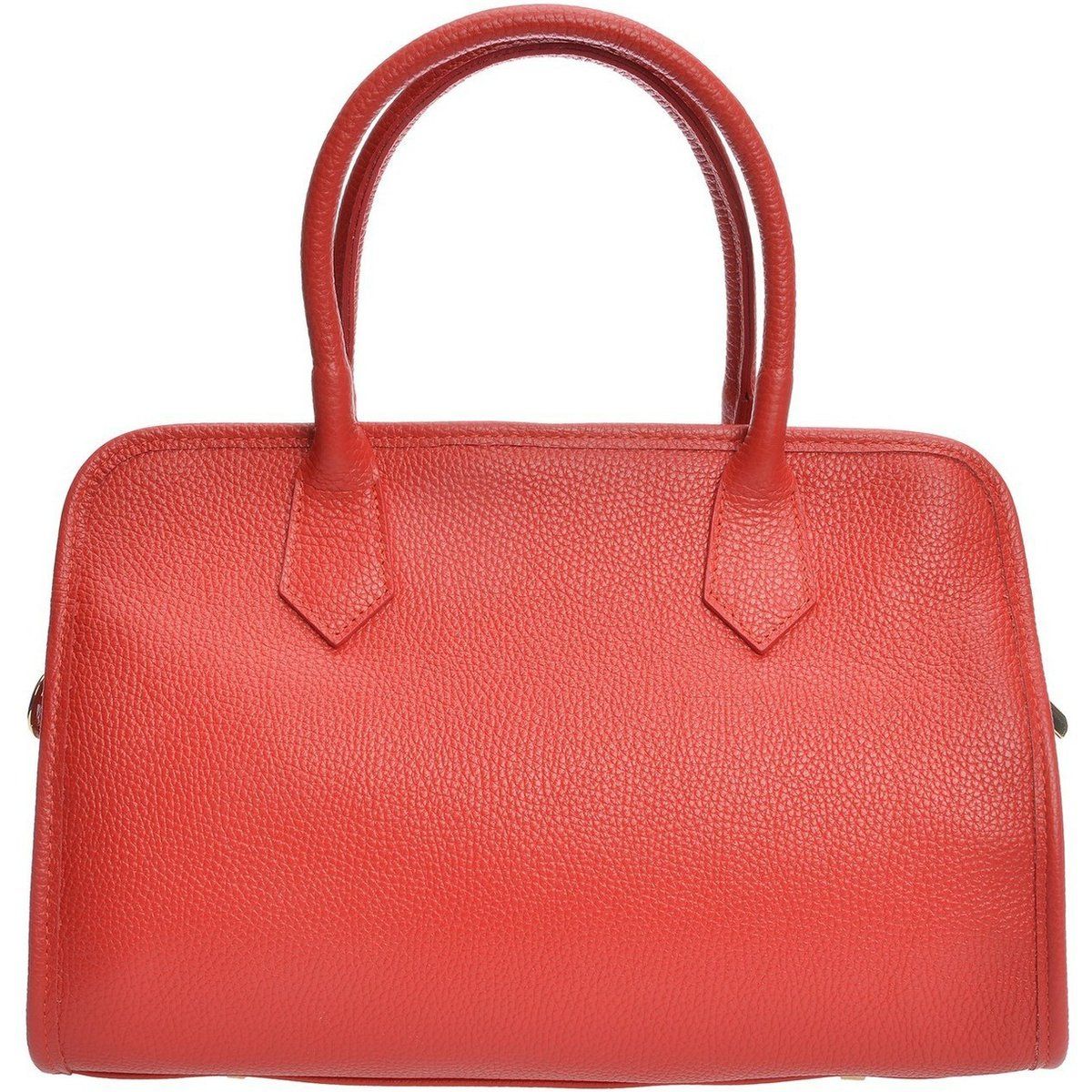 Strukturierte Lederhandtasche mit Griff