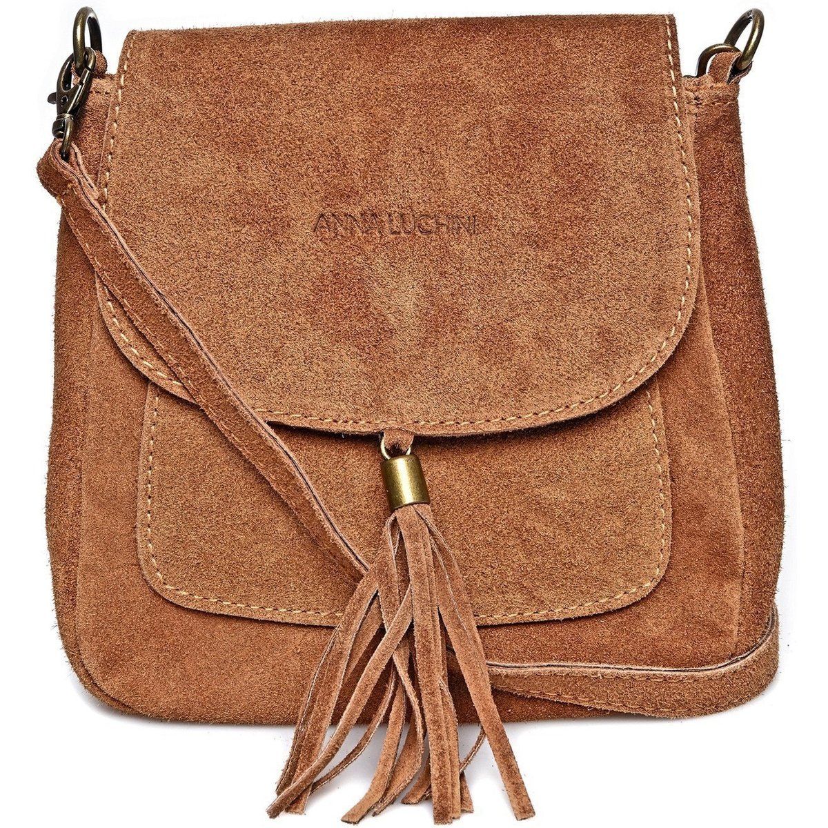 Umhängetasche Satteltasche aus Wildleder