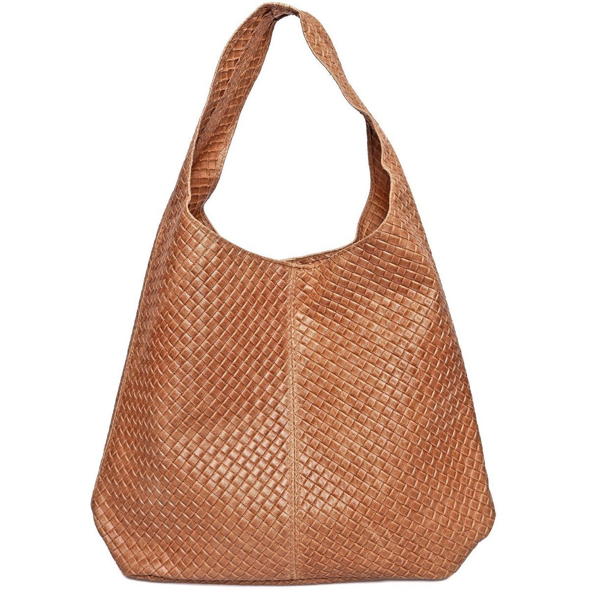 Gewebte Shopper-Tasche aus Leder