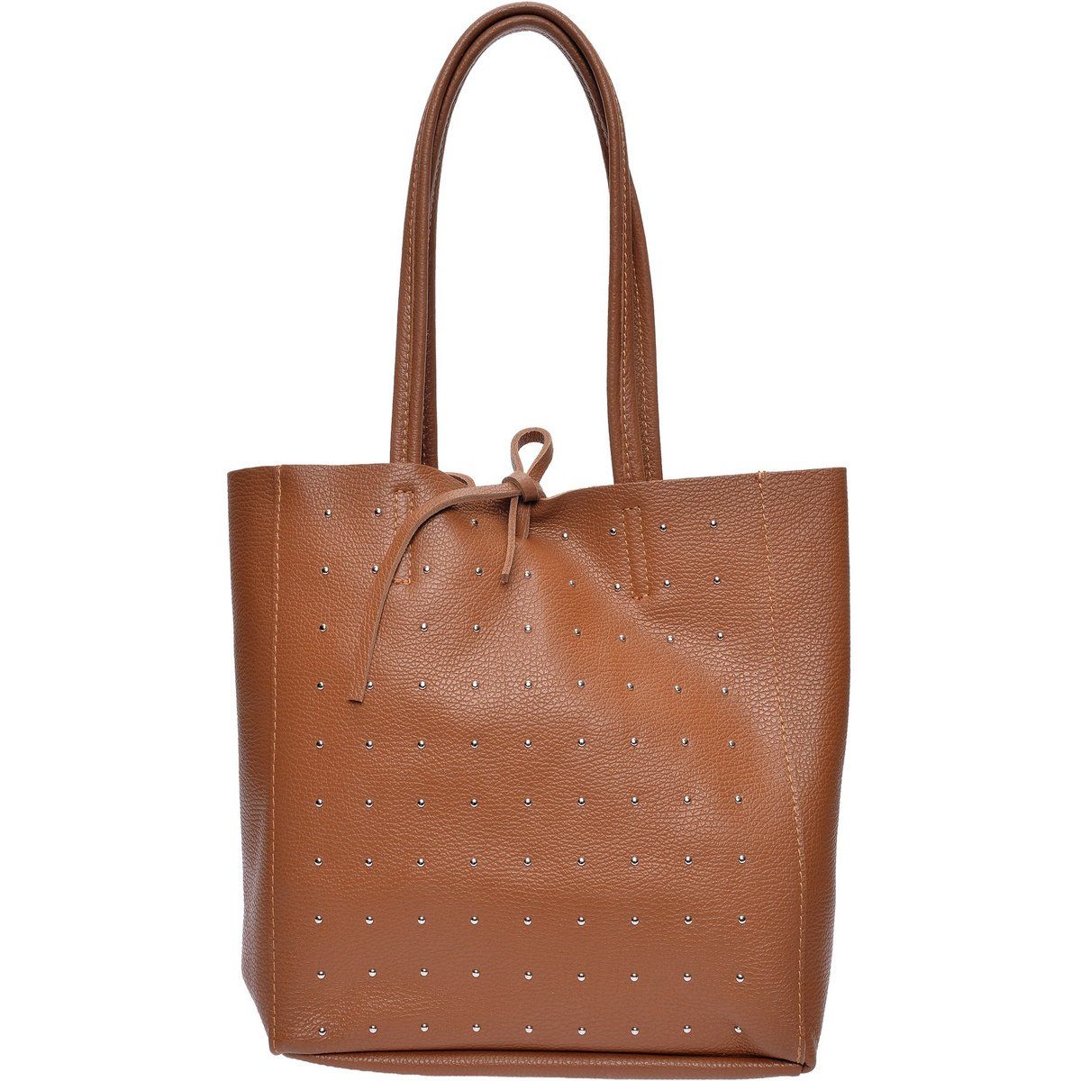 Leder-Tote Bag mit Nieten