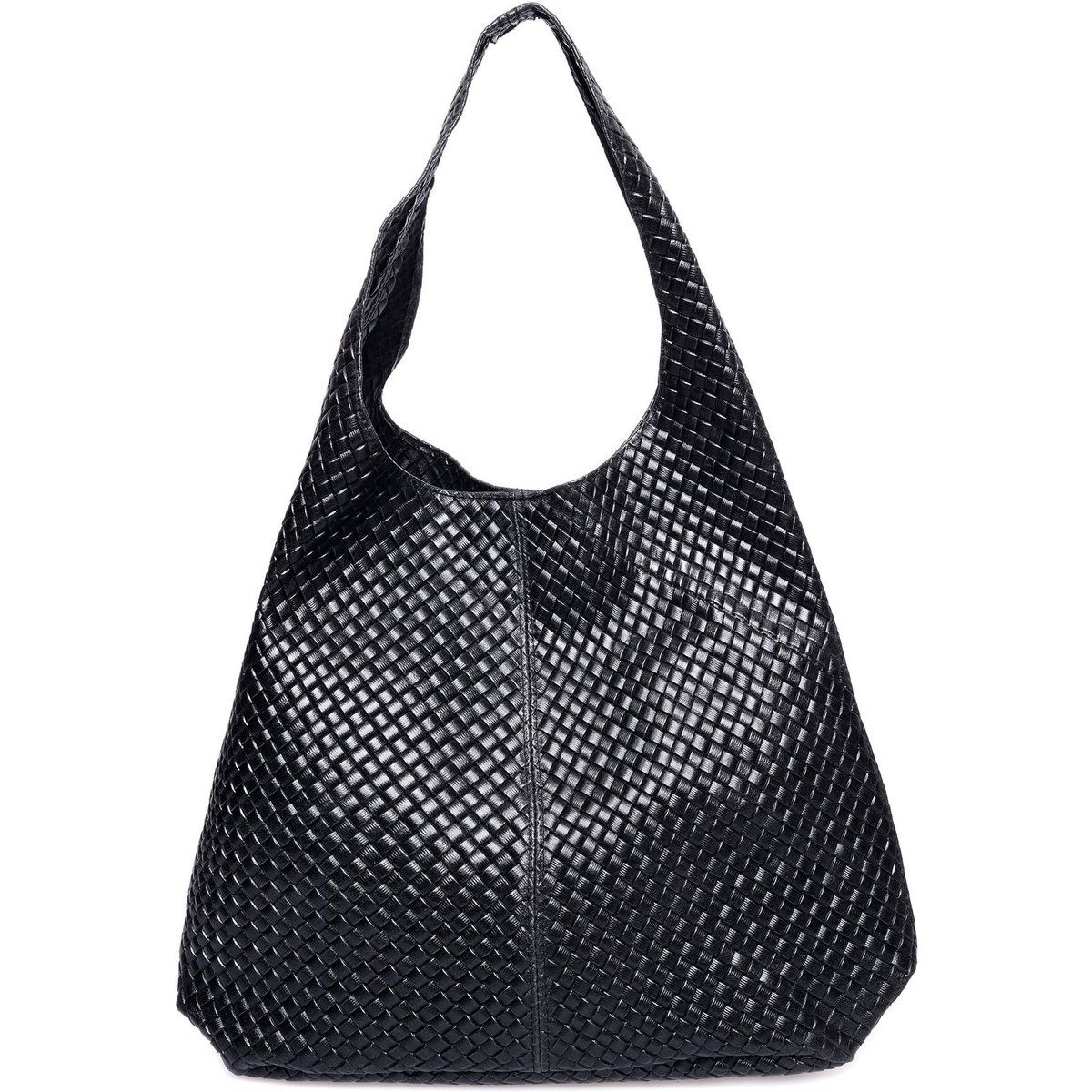 Gewebte Schultertasche aus Leder