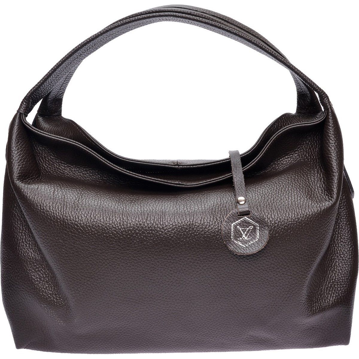 Braune Hobo-Ledertasche mit Anhänger