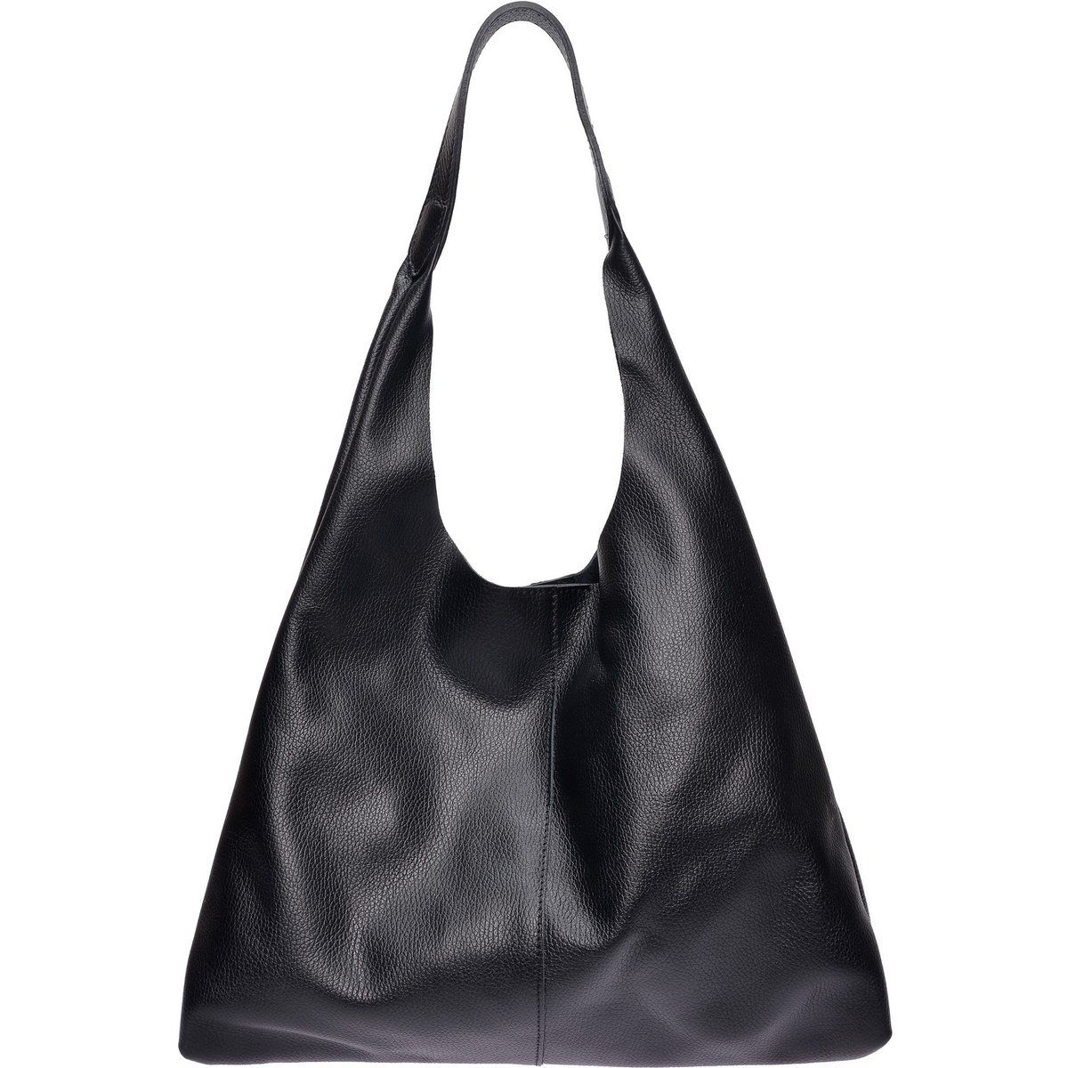 Schwarze Hobo Schultertasche aus Leder