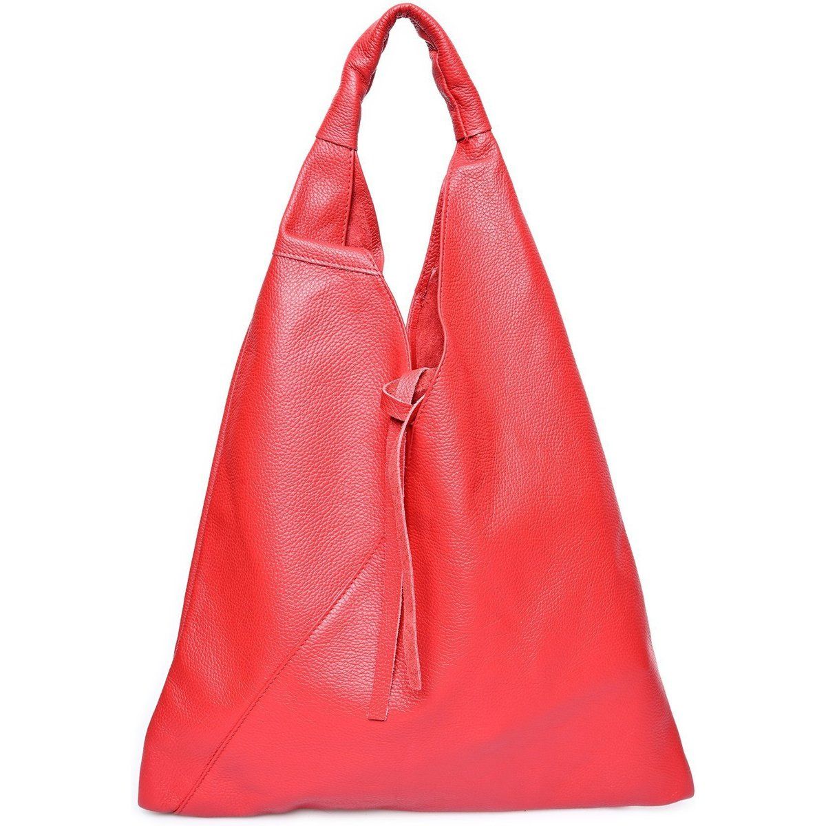 Rote Leder Shopper Tragetasche