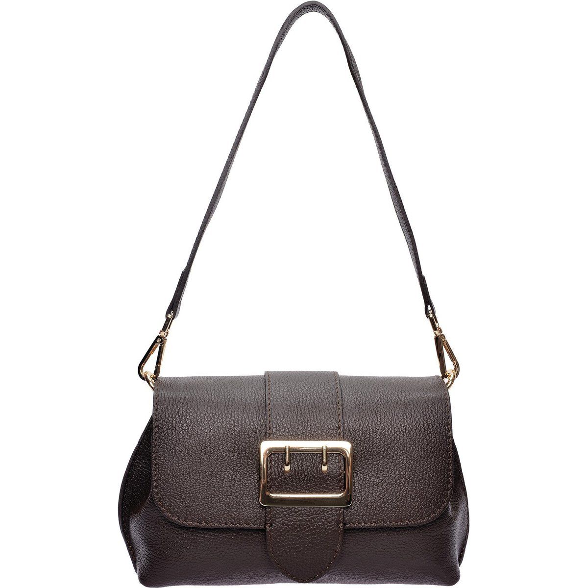 Braune Ledertasche mit Schnalle