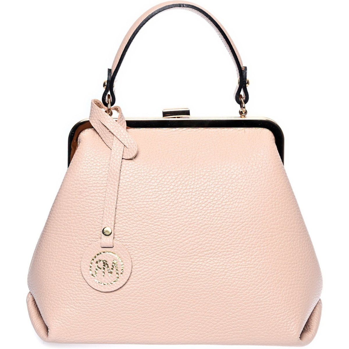 Trapezförmige Handtasche aus Leder