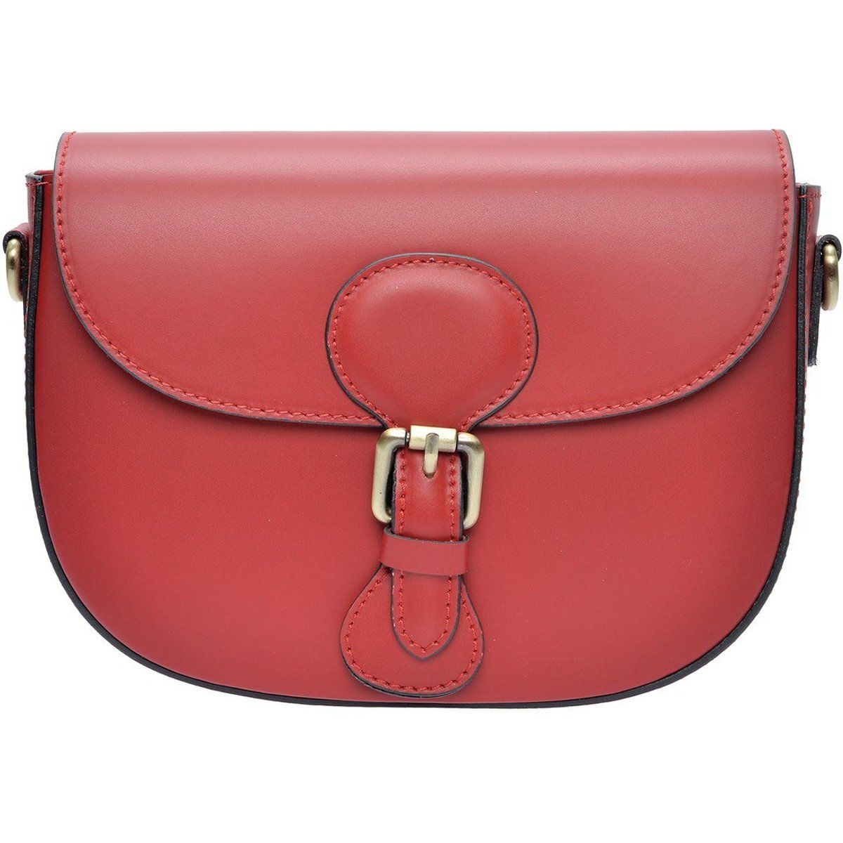 Rote Sattel Crossbody-Tasche aus Leder