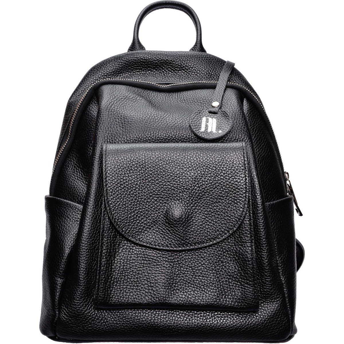 Lederrucksack mit Klappentasche