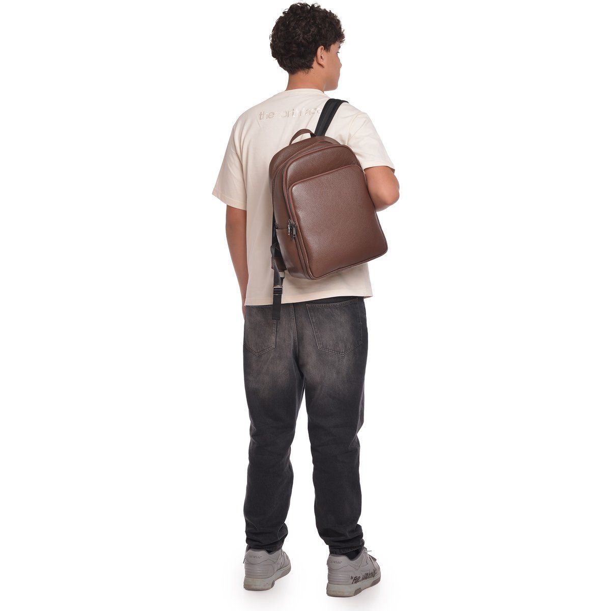 Brauner Leder Freizeitrucksack Unisex