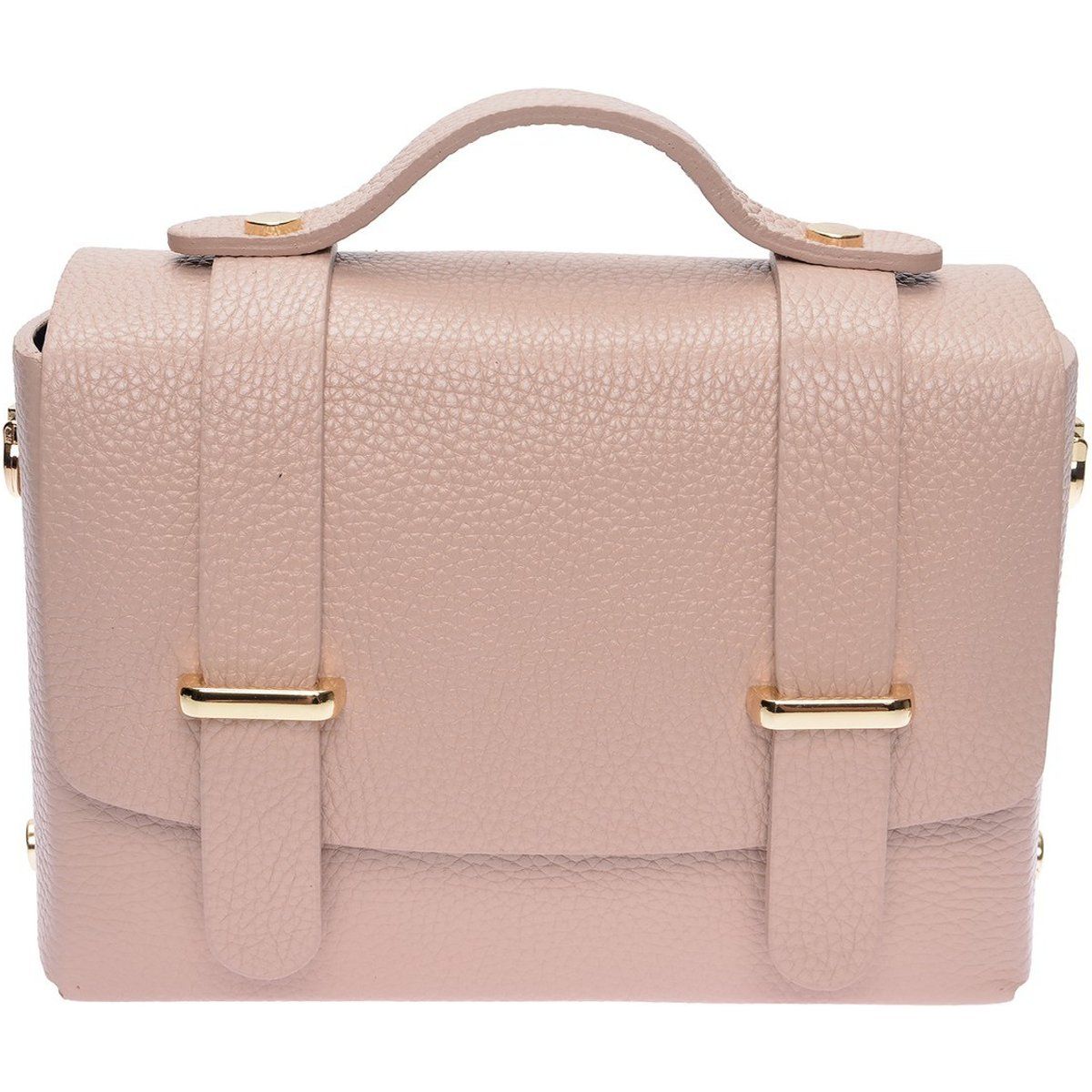 Rosa Satchel Tasche aus genarbtem Leder