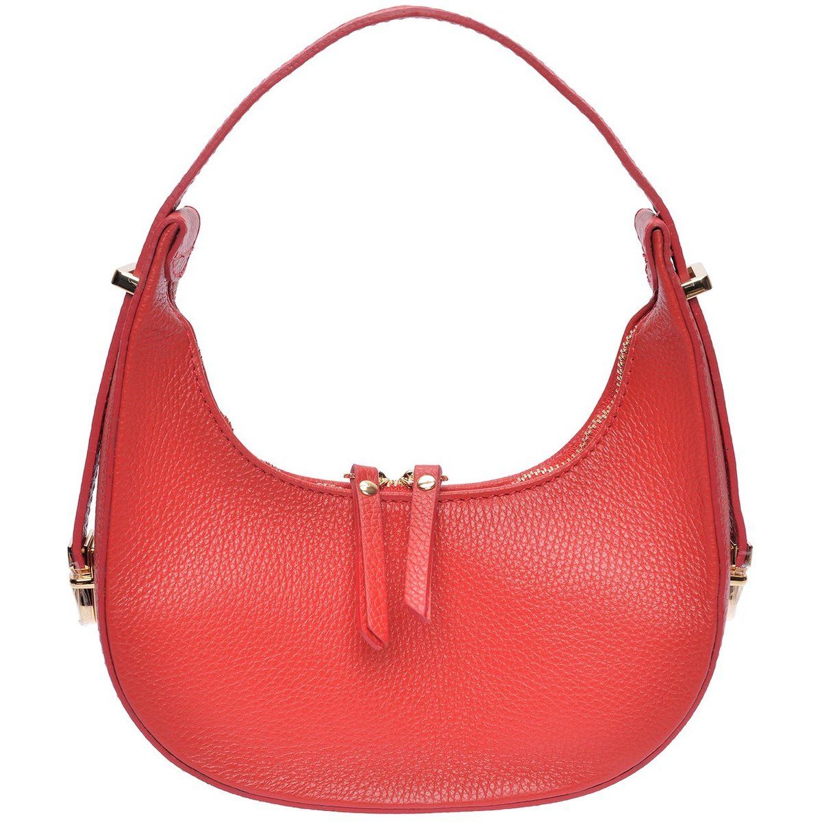 Rote Leder Schultertasche Hobo