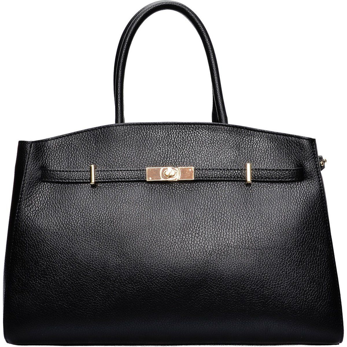 Elegante schwarze Handtasche aus Leder